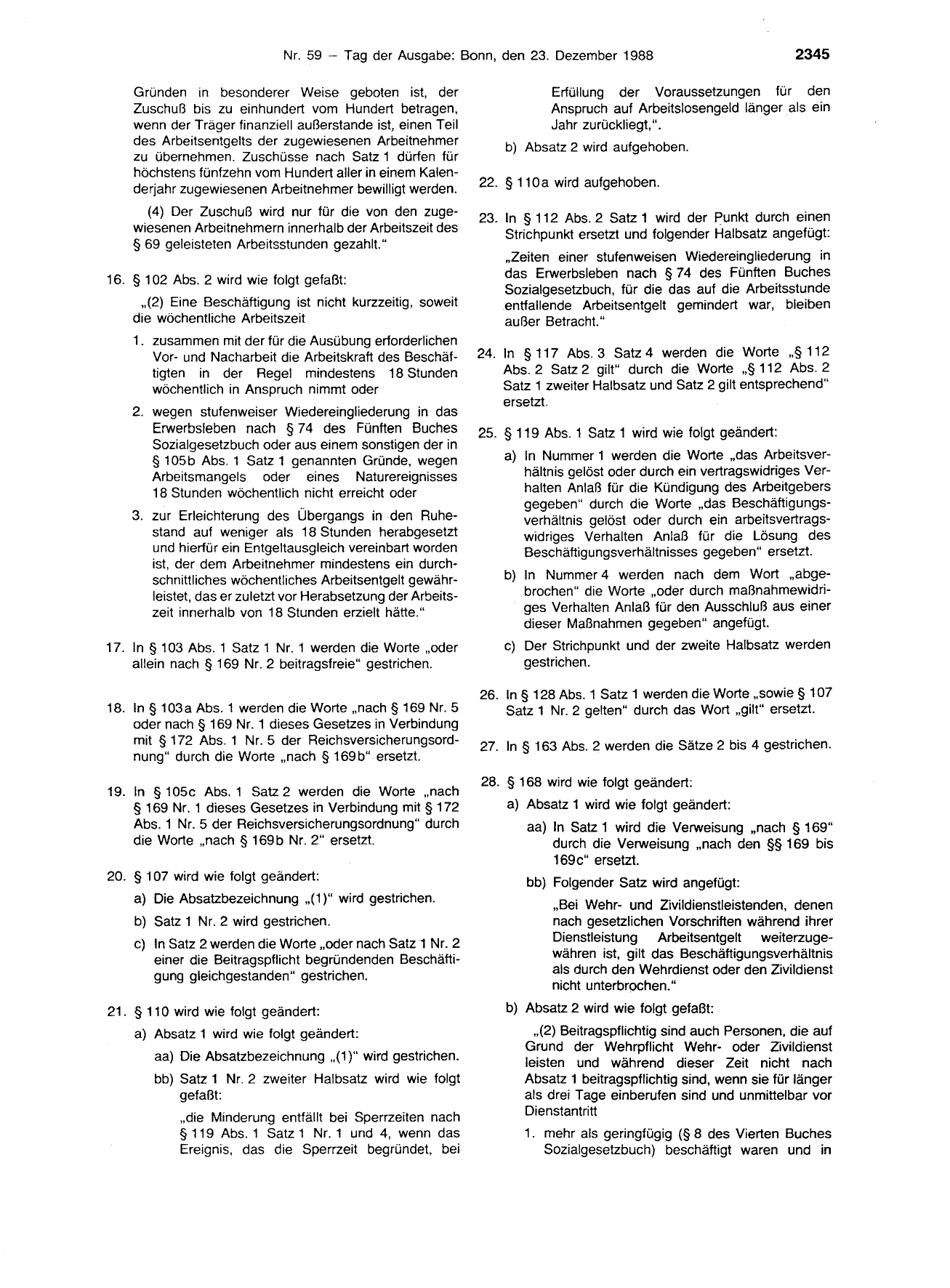 BGBl. 1988, Seite 2345 — Originalseite als Abbildung
