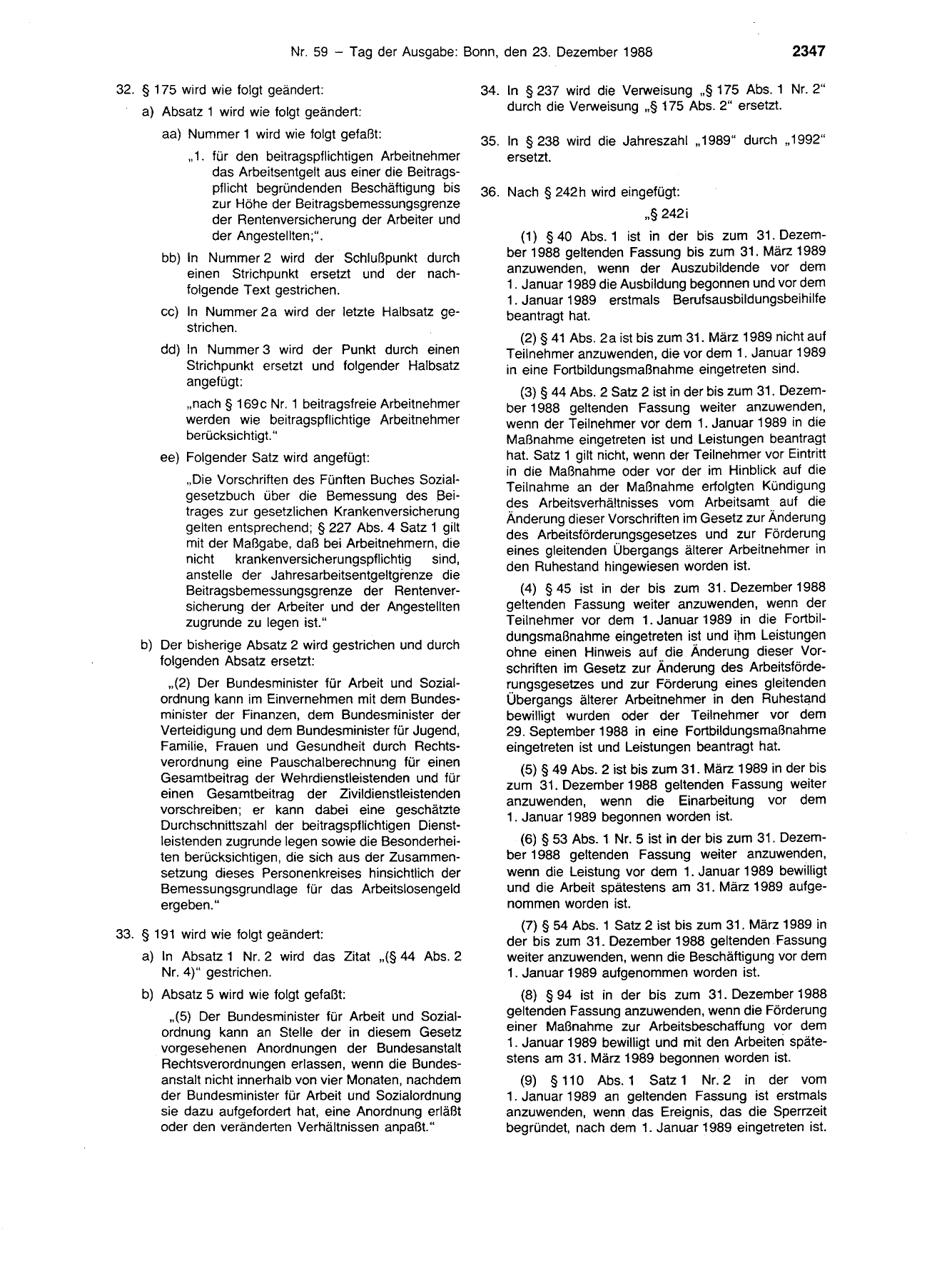 BGBl. 1988, Seite 2347 — Originalseite als Abbildung