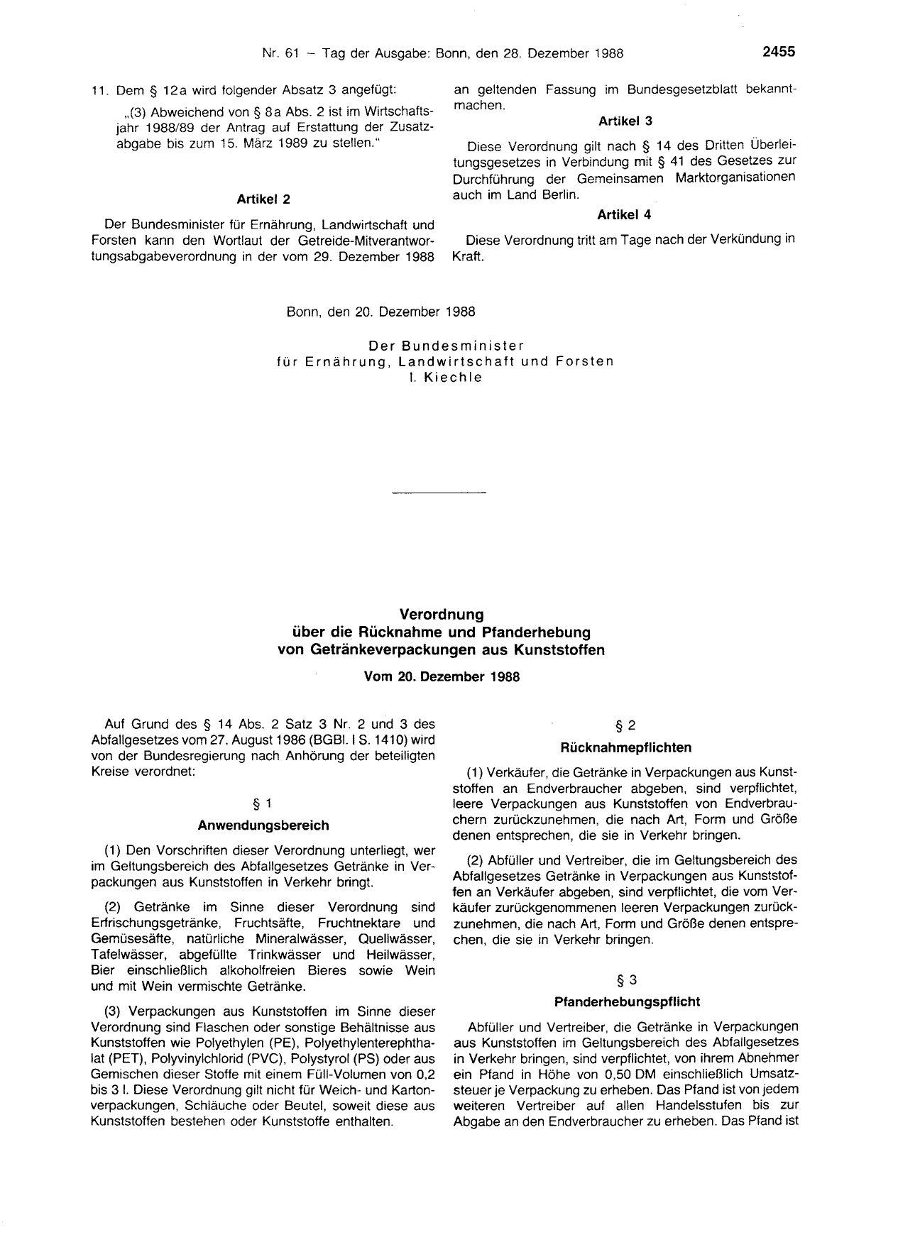 BGBl. 1988, Seite 2455 — Originalseite als Abbildung