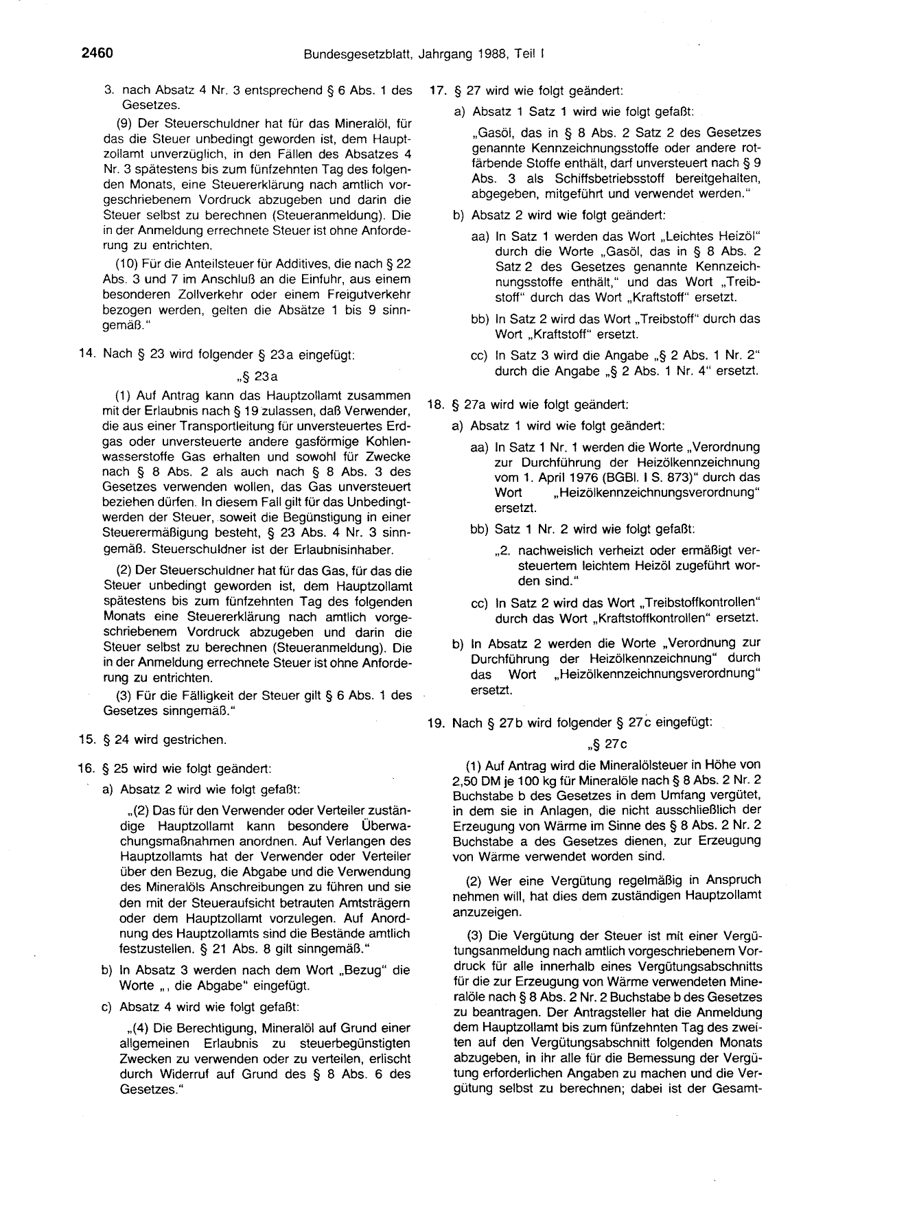 BGBl. 1988, Seite 2460 — Originalseite als Abbildung