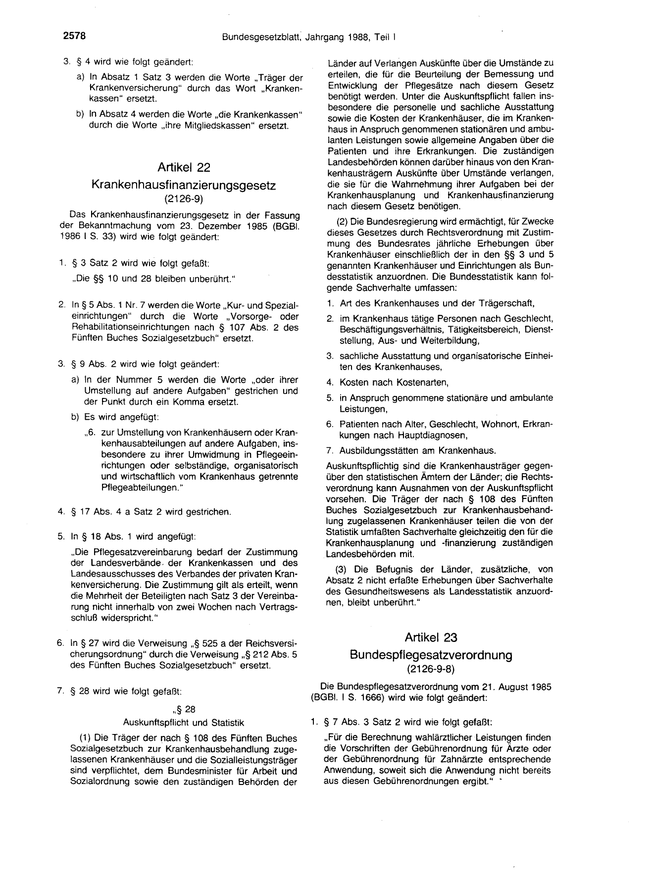 BGBl. 1988, Seite 2578 — Originalseite als Abbildung