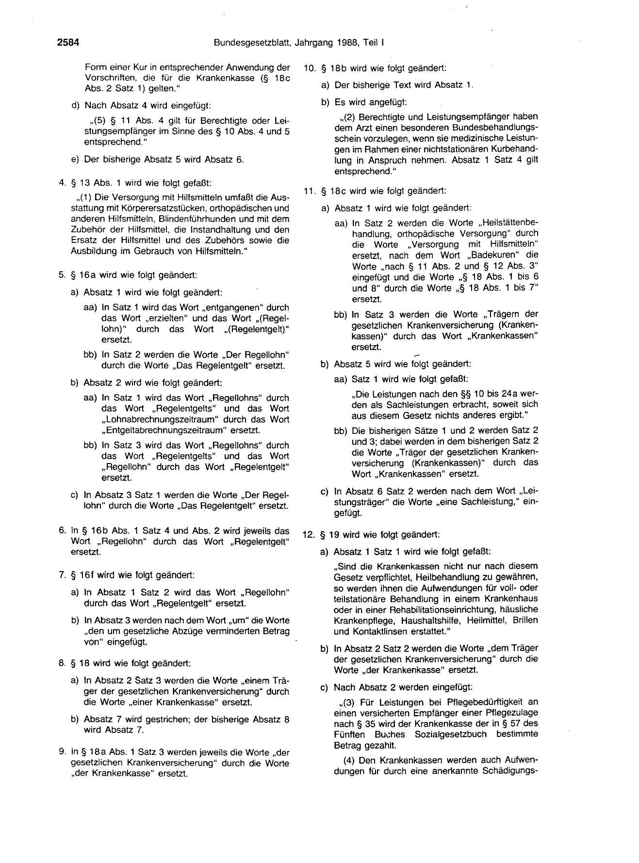 BGBl. 1988, Seite 2584 — Originalseite als Abbildung