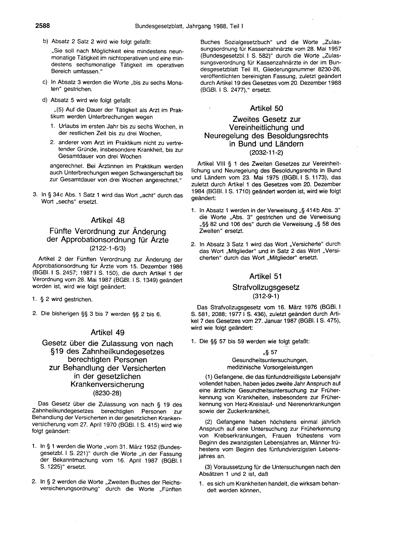 BGBl. 1988, Seite 2588 — Originalseite als Abbildung