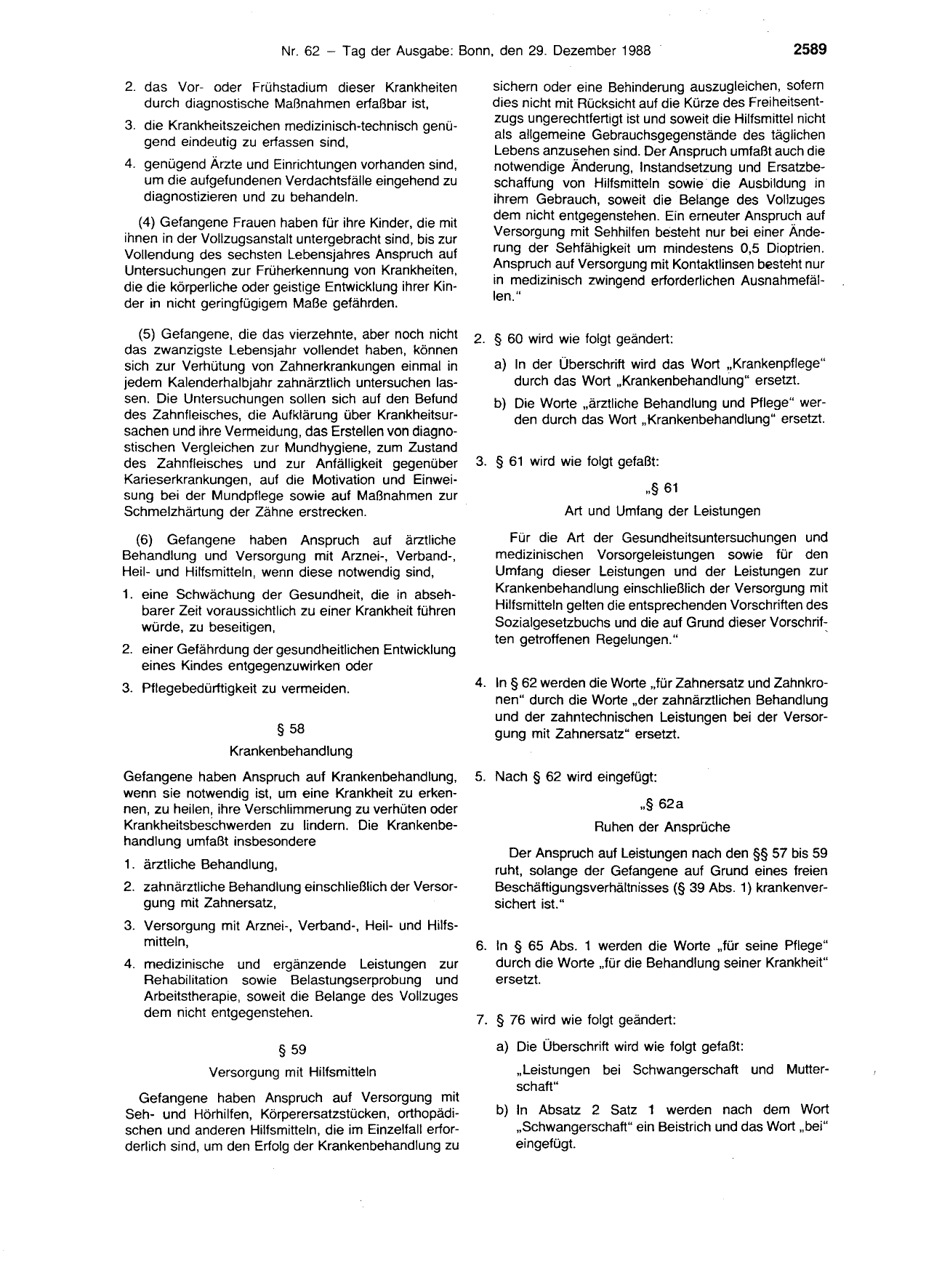 BGBl. 1988, Seite 2589 — Originalseite als Abbildung