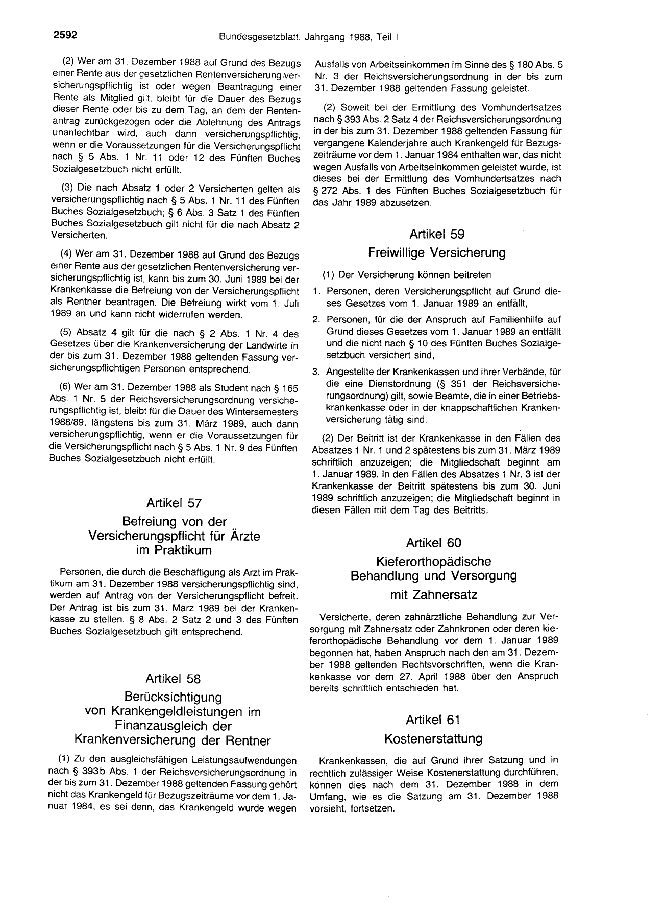 BGBl. 1988, Seite 2592 — Originalseite als Abbildung