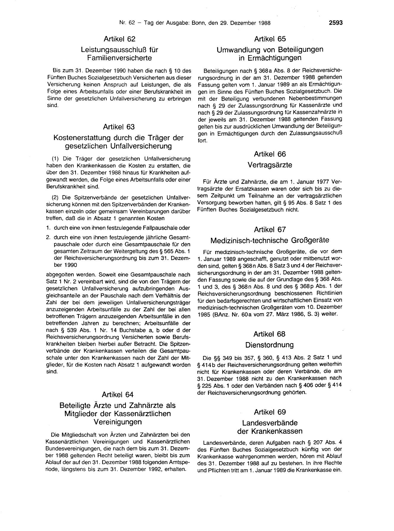 BGBl. 1988, Seite 2593 — Originalseite als Abbildung