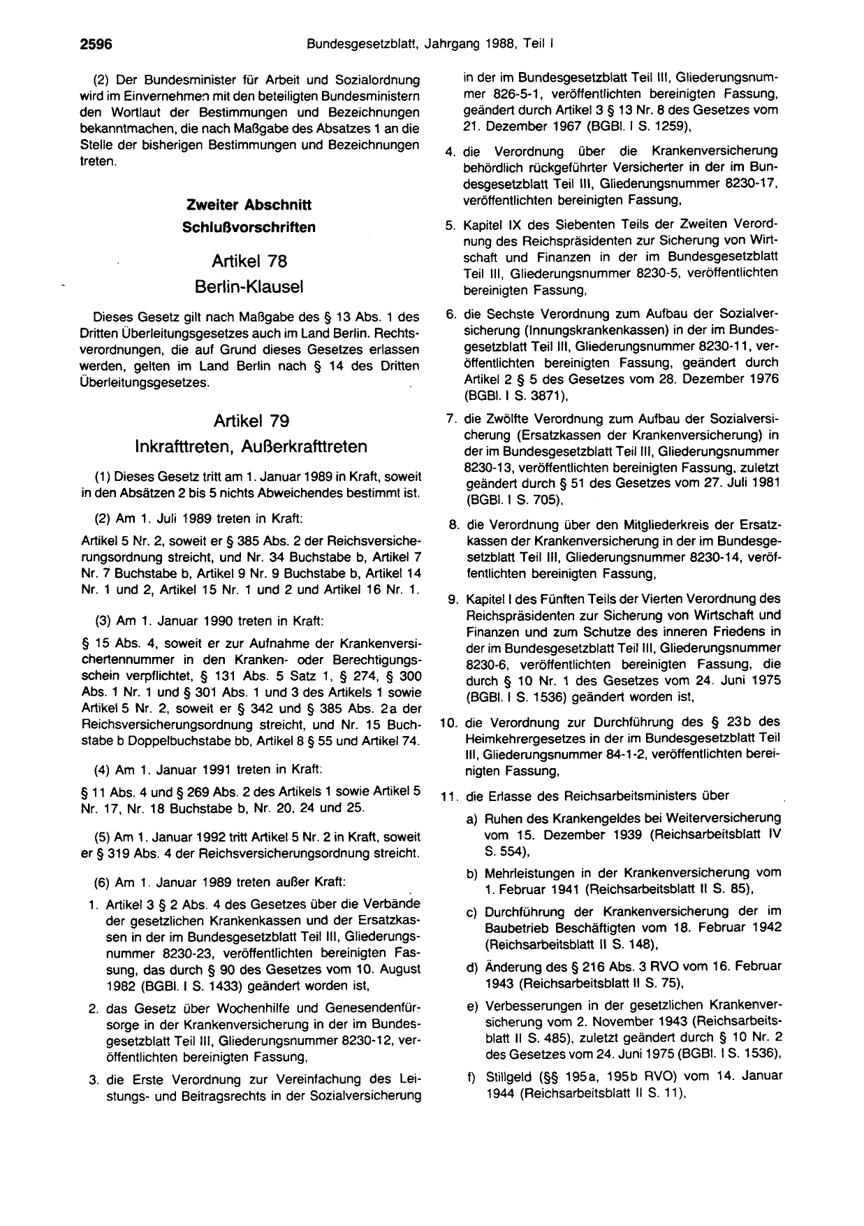 BGBl. 1988, Seite 2596 — Originalseite als Abbildung