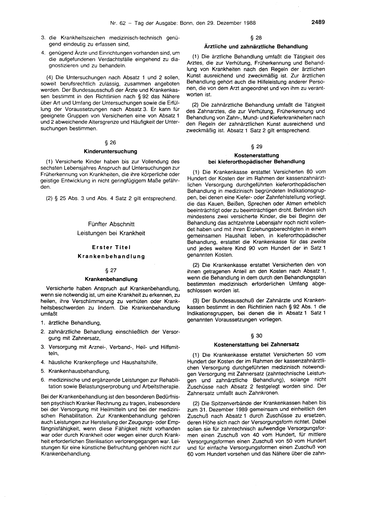BGBl. 1988, Seite 2489 — Originalseite als Abbildung