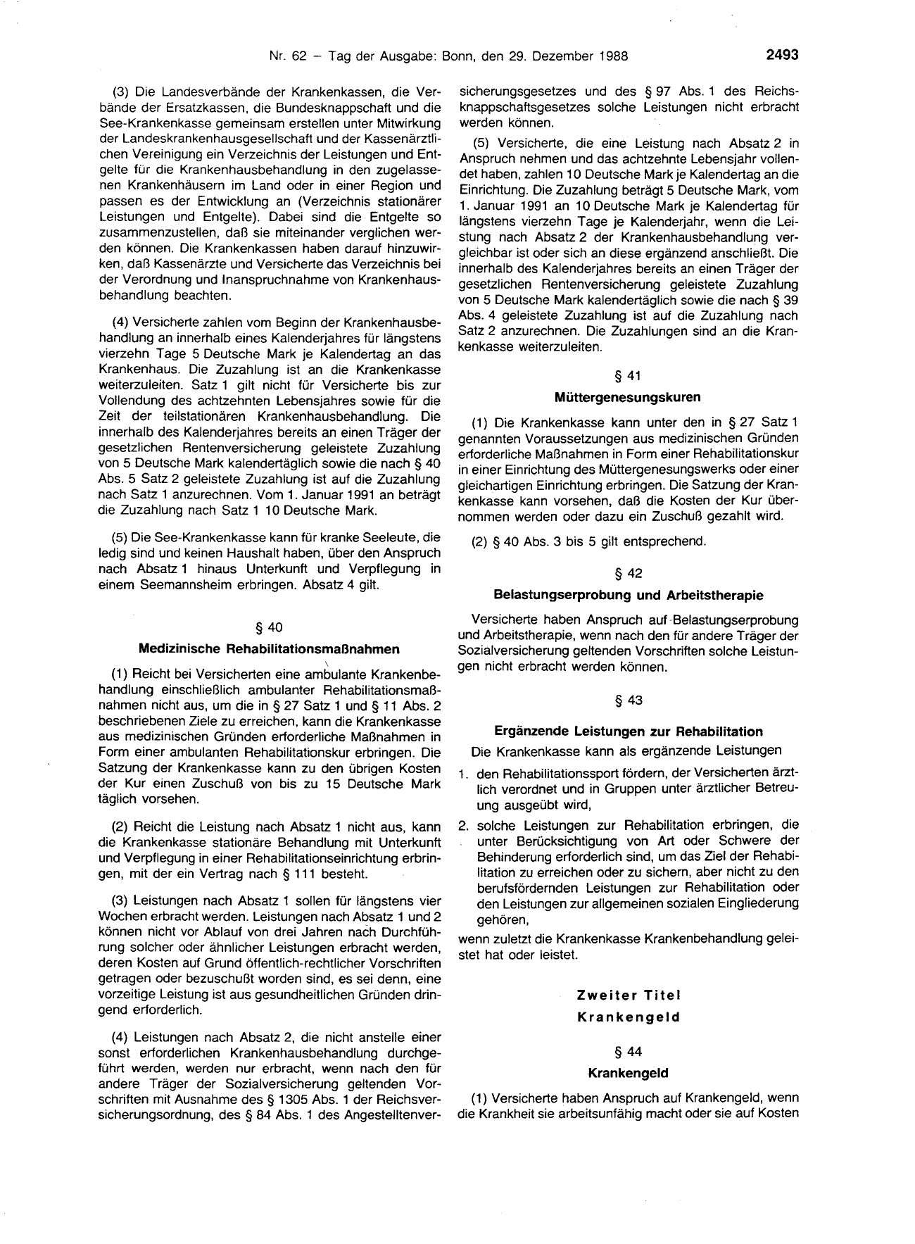 BGBl. 1988, Seite 2493 — Originalseite als Abbildung