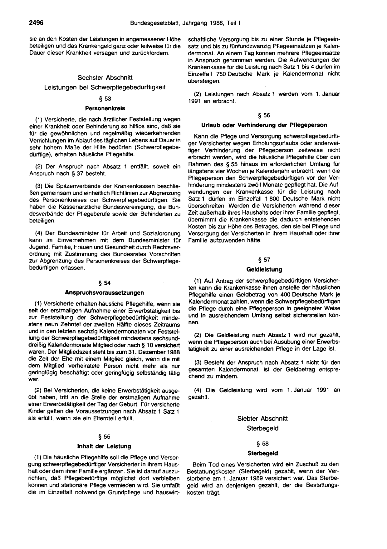 BGBl. 1988, Seite 2496 — Originalseite als Abbildung