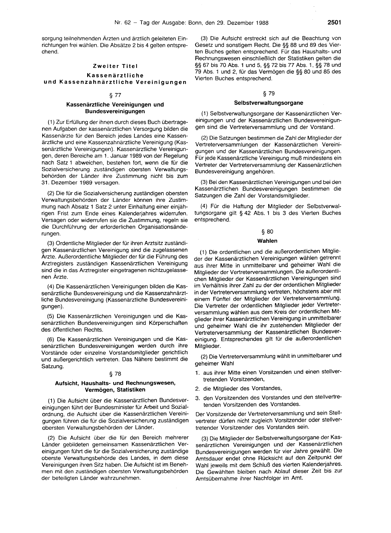 BGBl. 1988, Seite 2501 — Originalseite als Abbildung
