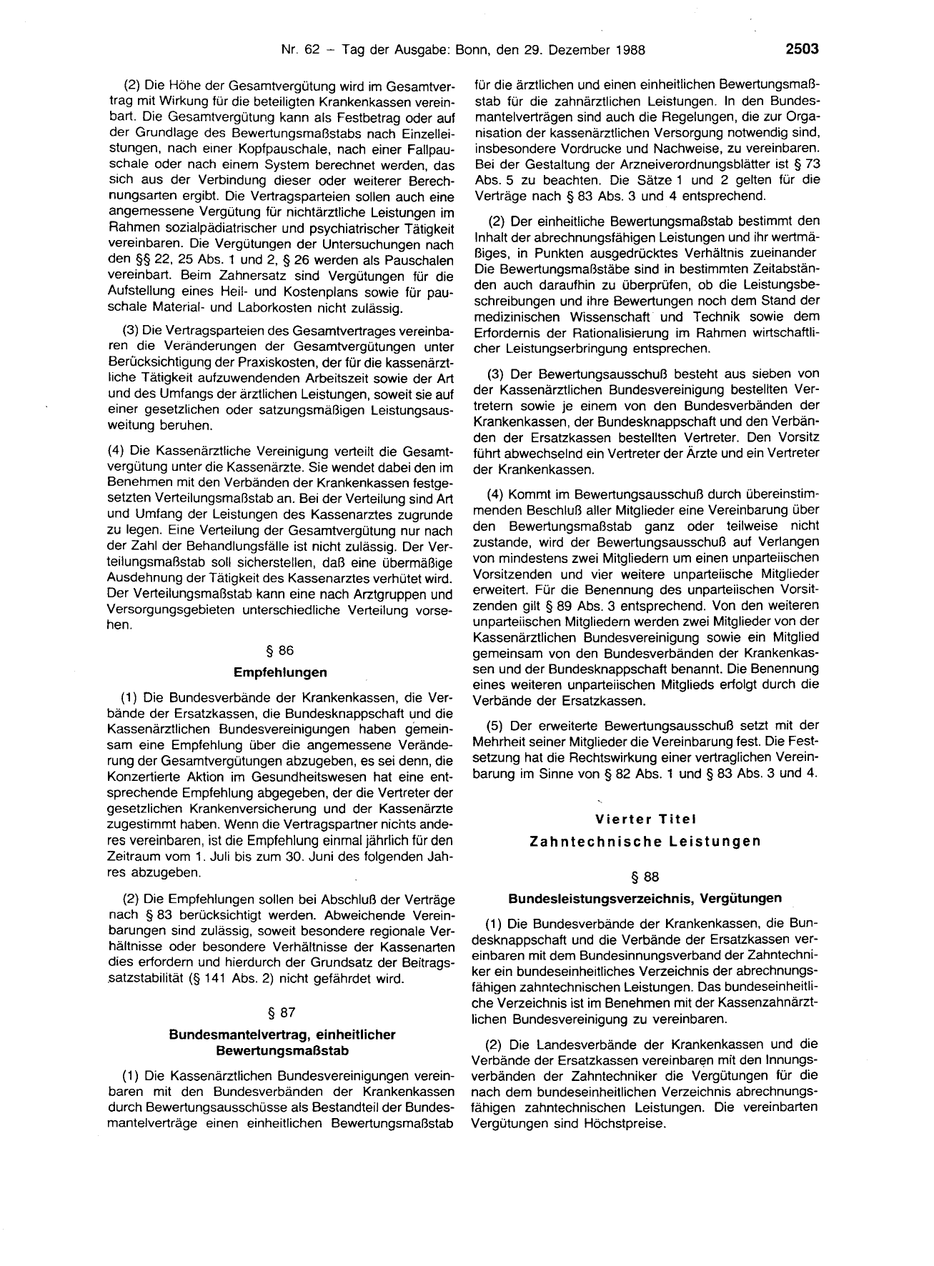BGBl. 1988, Seite 2503 — Originalseite als Abbildung