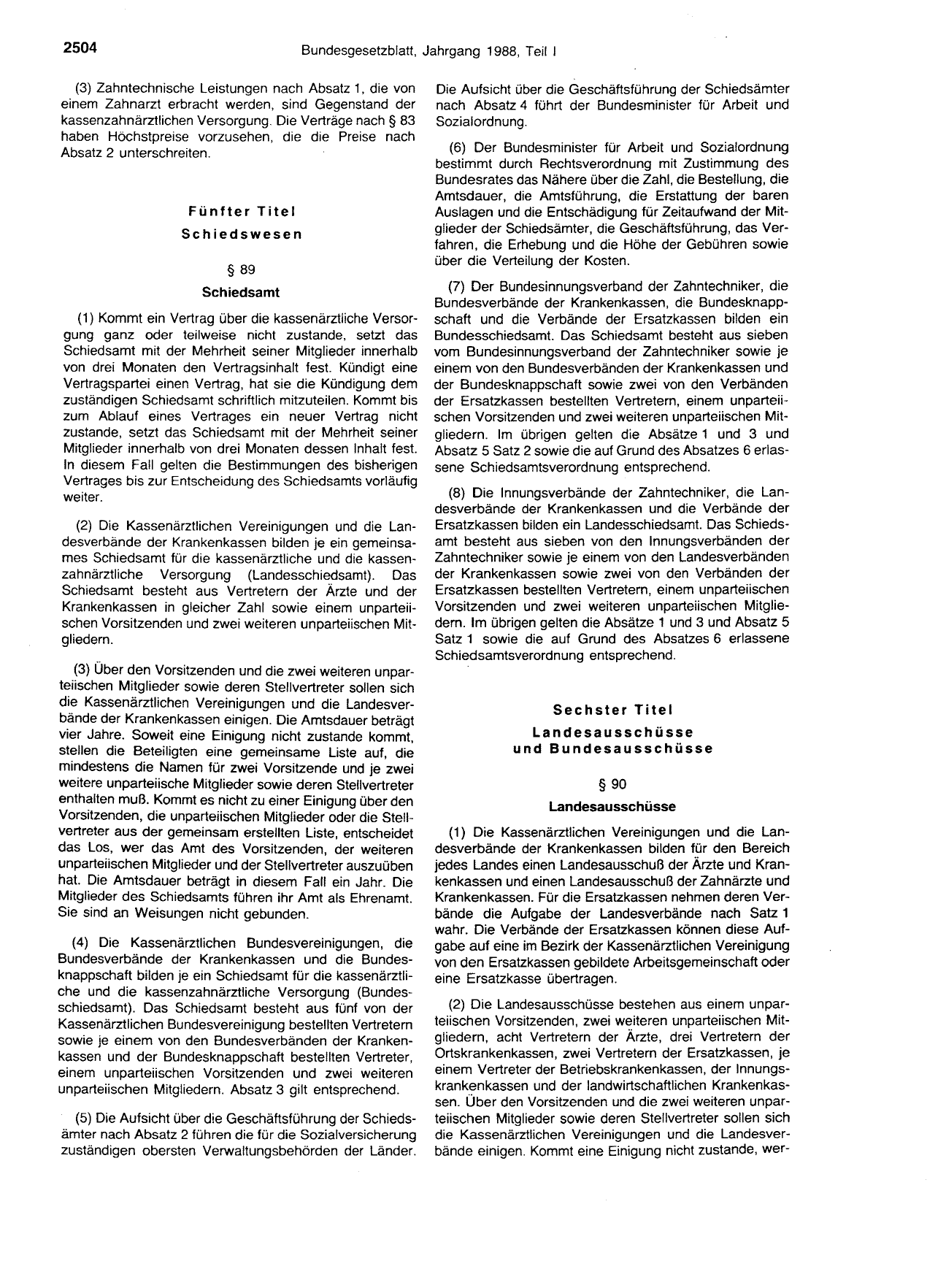 BGBl. 1988, Seite 2504 — Originalseite als Abbildung