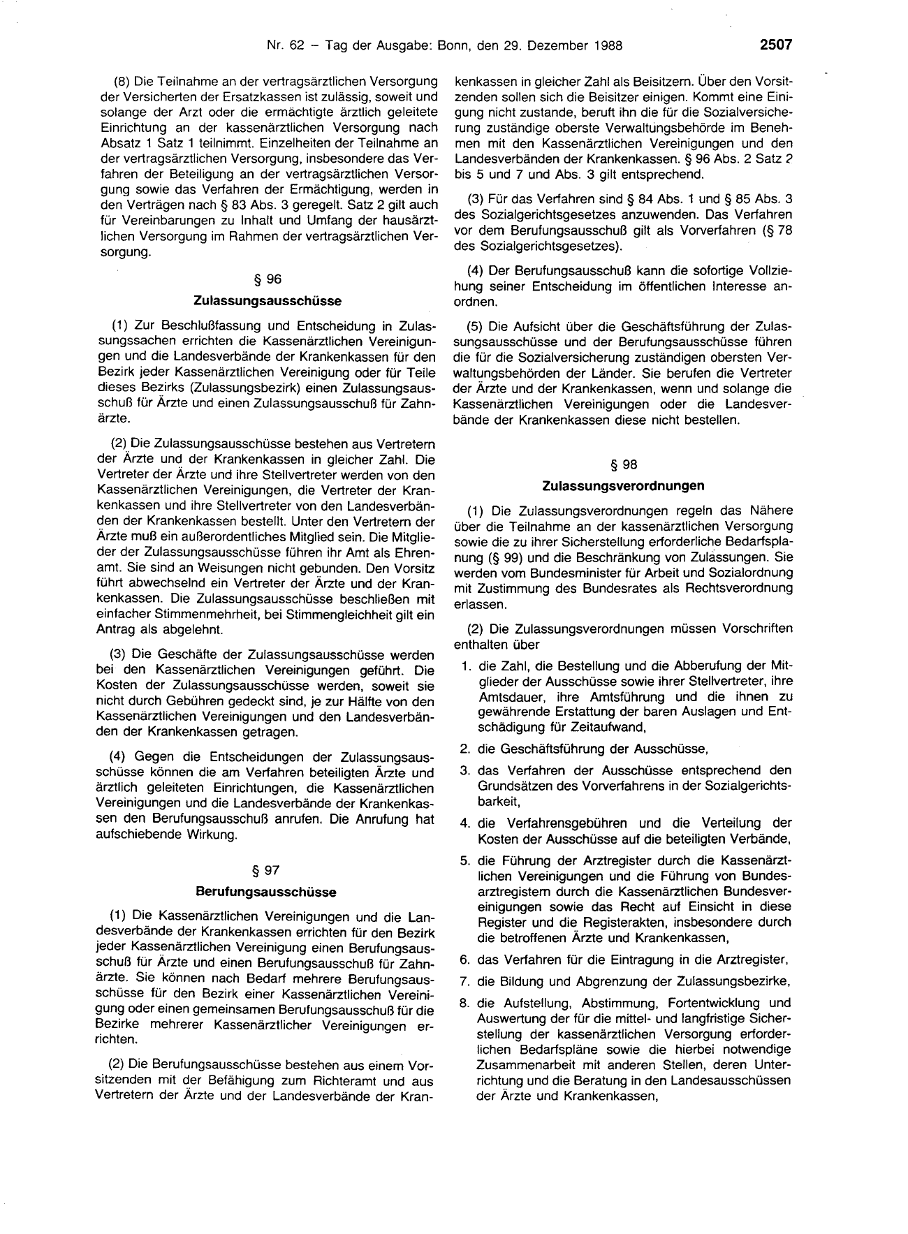 BGBl. 1988, Seite 2507 — Originalseite als Abbildung