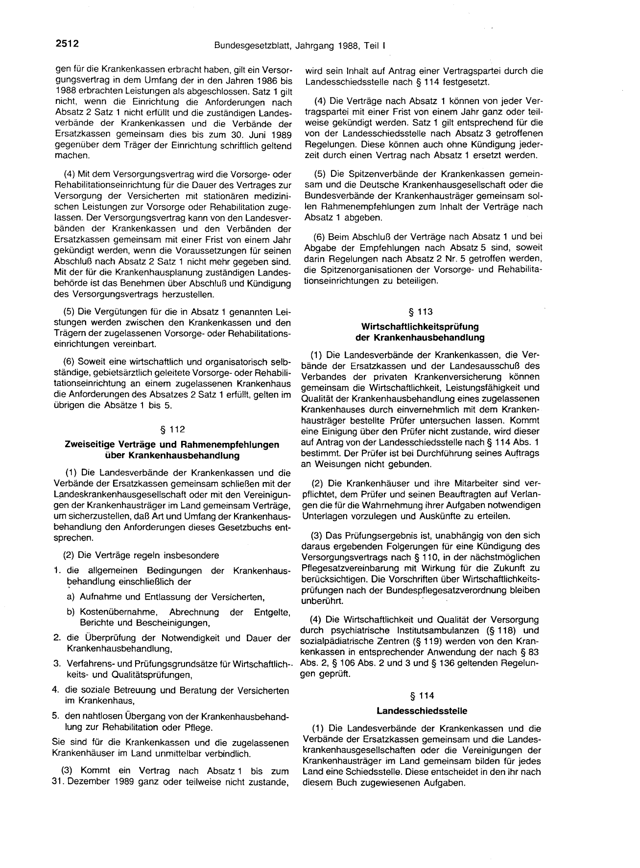 BGBl. 1988, Seite 2512 — Originalseite als Abbildung
