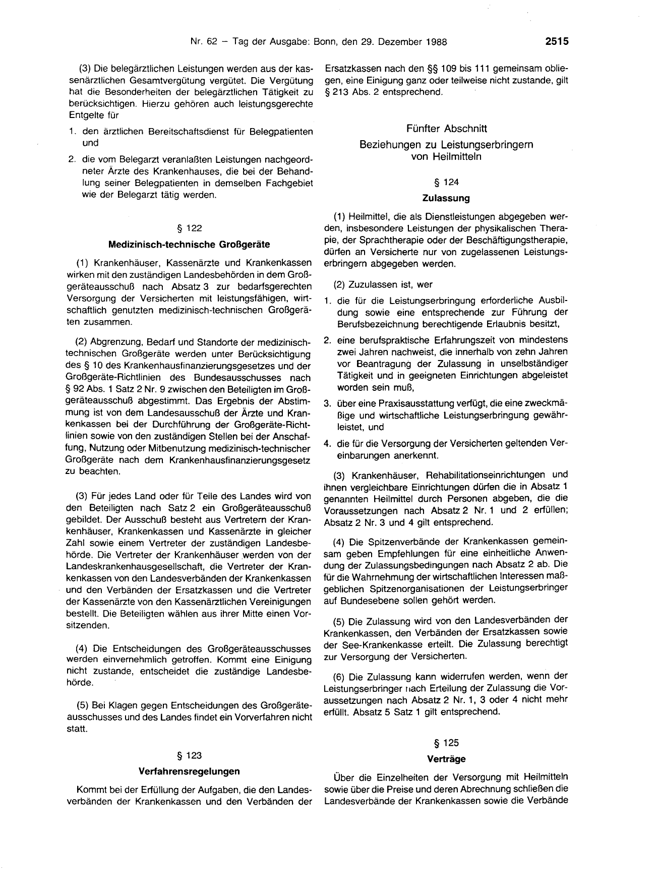 BGBl. 1988, Seite 2515 — Originalseite als Abbildung