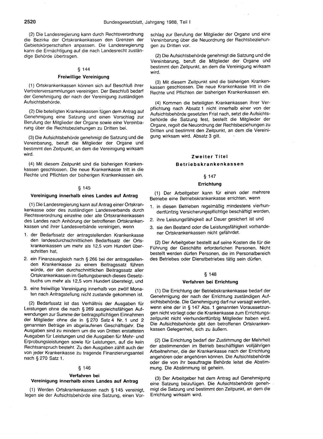 BGBl. 1988, Seite 2520 — Originalseite als Abbildung