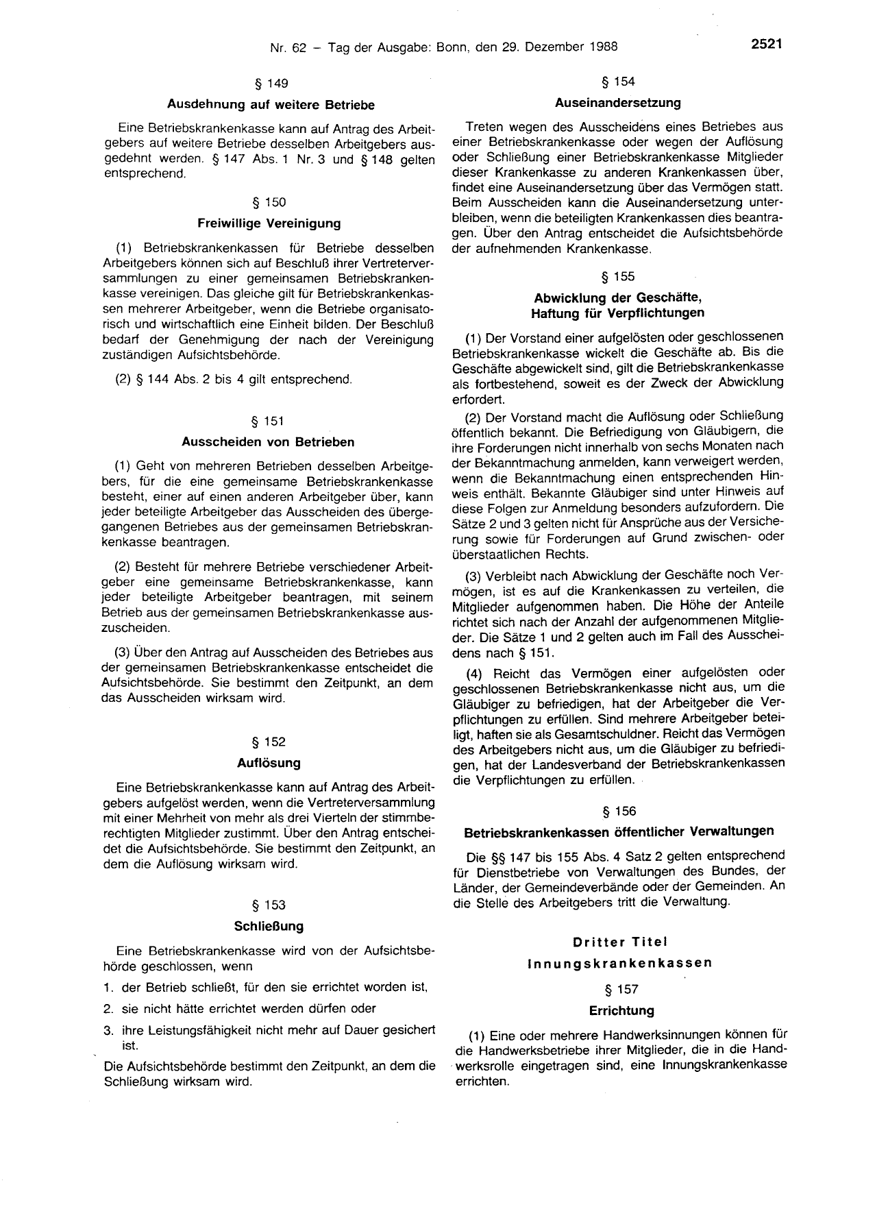 BGBl. 1988, Seite 2521 — Originalseite als Abbildung
