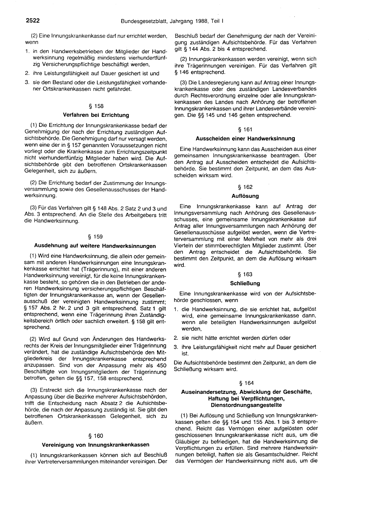 BGBl. 1988, Seite 2522 — Originalseite als Abbildung
