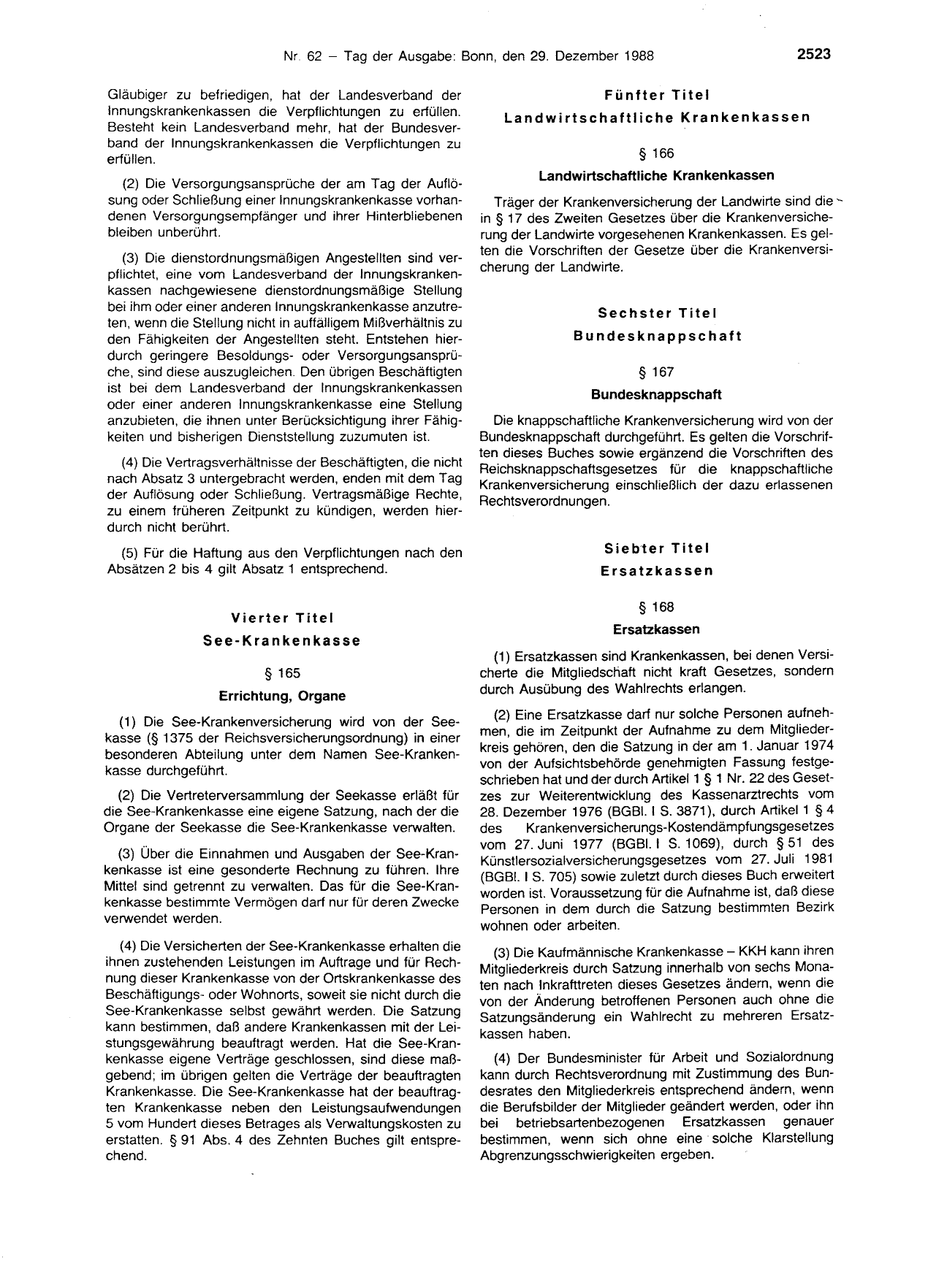 BGBl. 1988, Seite 2523 — Originalseite als Abbildung