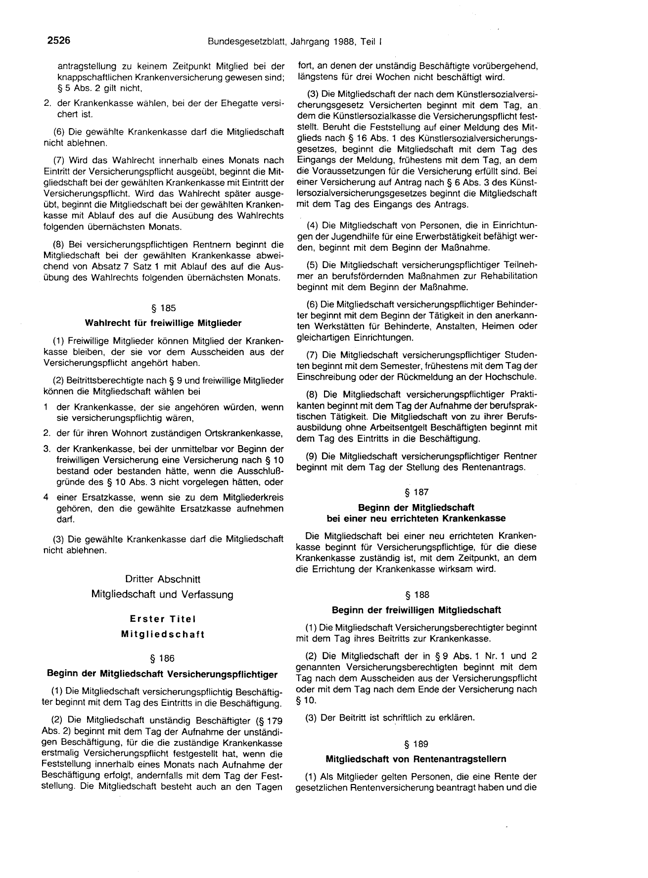 BGBl. 1988, Seite 2526 — Originalseite als Abbildung