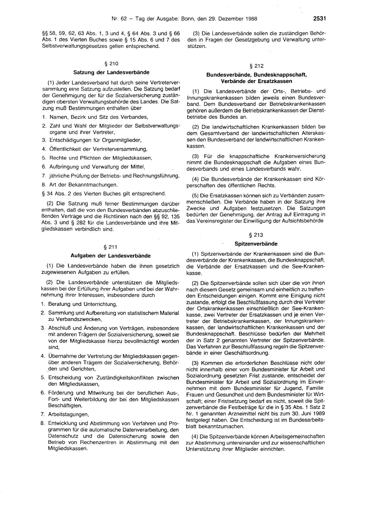 BGBl. 1988, Seite 2531 — Originalseite als Abbildung