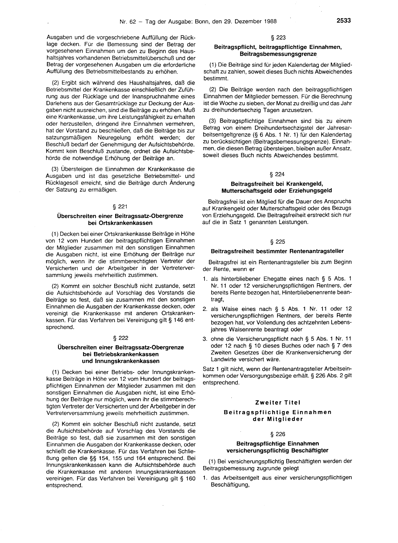 BGBl. 1988, Seite 2533 — Originalseite als Abbildung