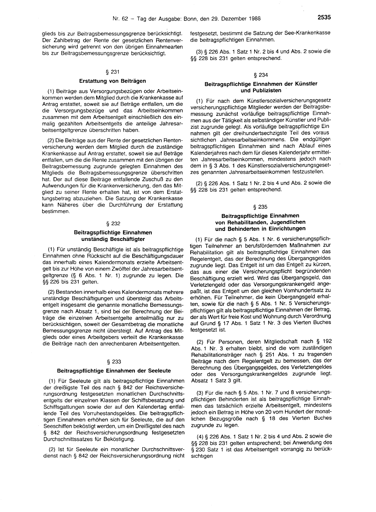 BGBl. 1988, Seite 2535 — Originalseite als Abbildung