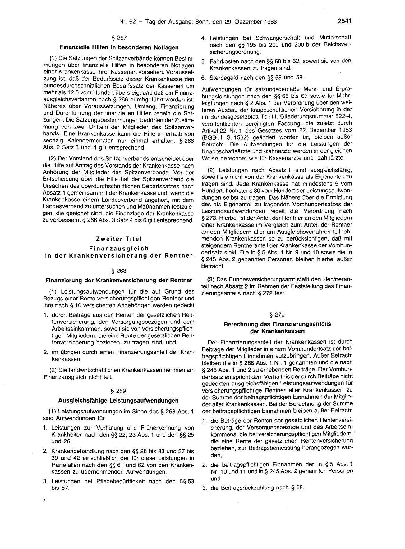 BGBl. 1988, Seite 2541 — Originalseite als Abbildung