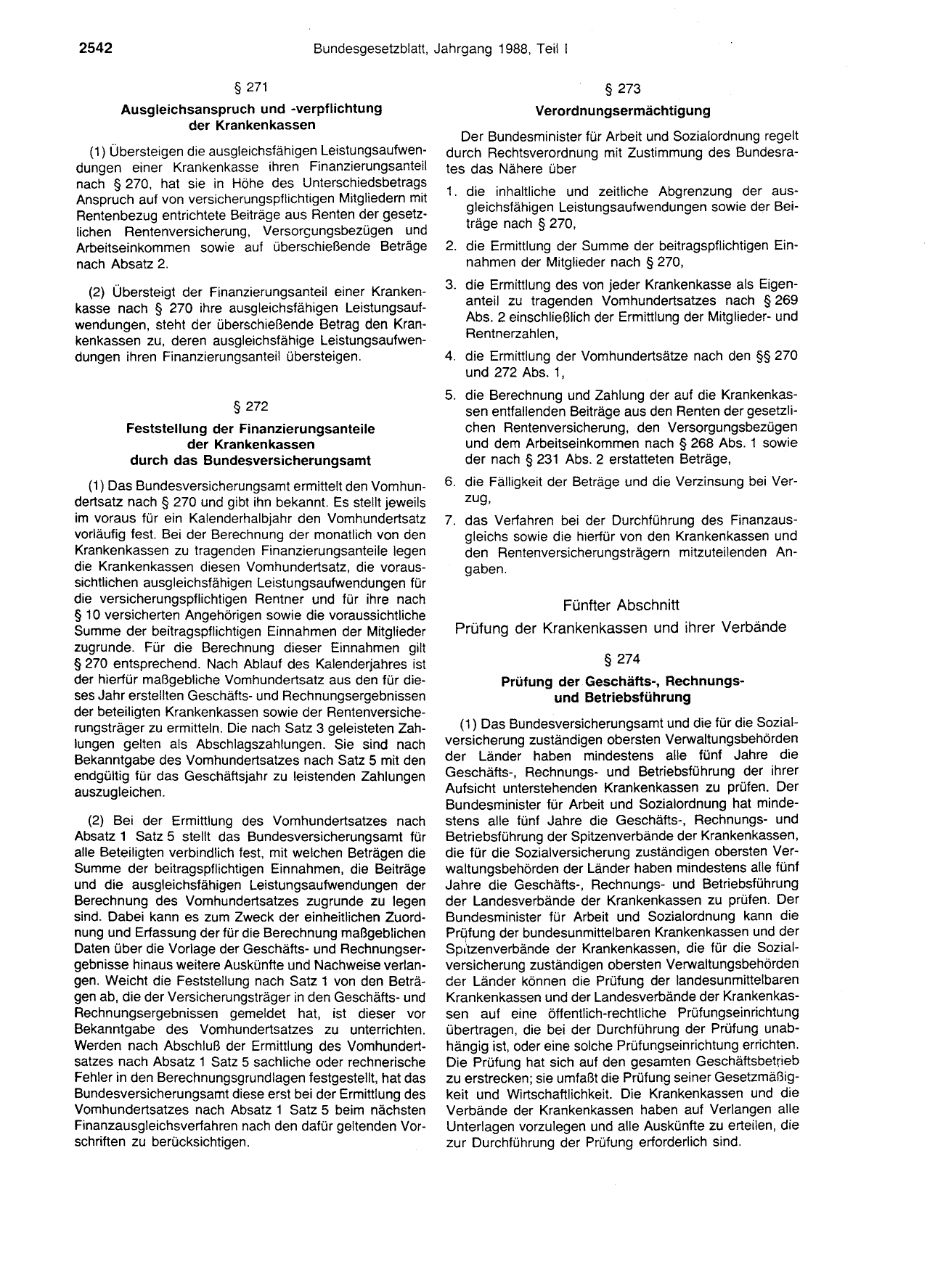 BGBl. 1988, Seite 2542 — Originalseite als Abbildung