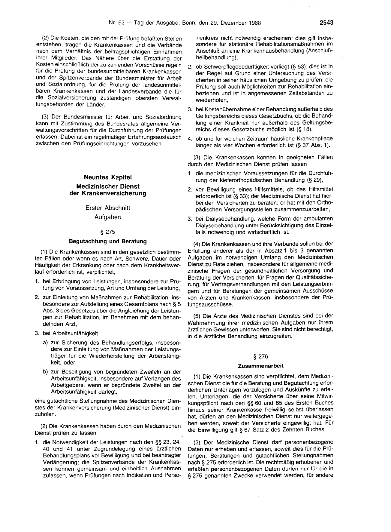 BGBl. 1988, Seite 2543 — Originalseite als Abbildung
