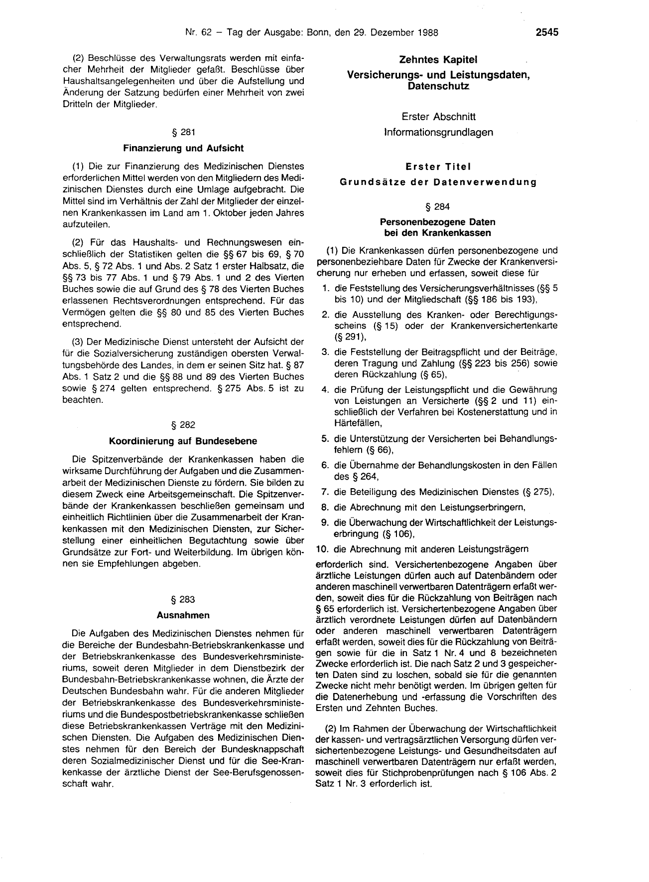 BGBl. 1988, Seite 2545 — Originalseite als Abbildung