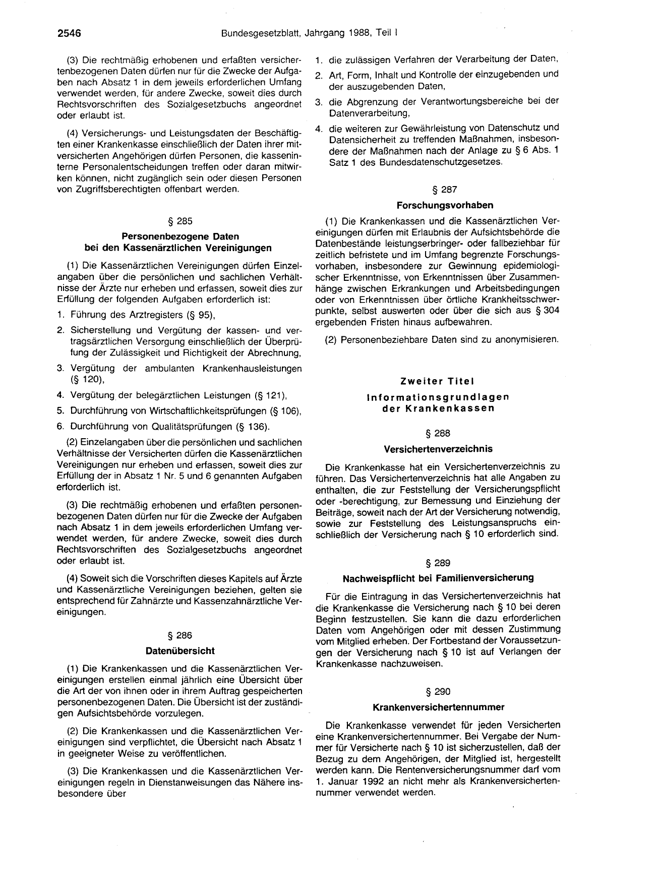 BGBl. 1988, Seite 2546 — Originalseite als Abbildung