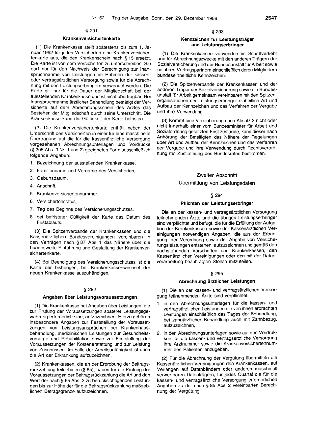 BGBl. 1988, Seite 2547 — Originalseite als Abbildung