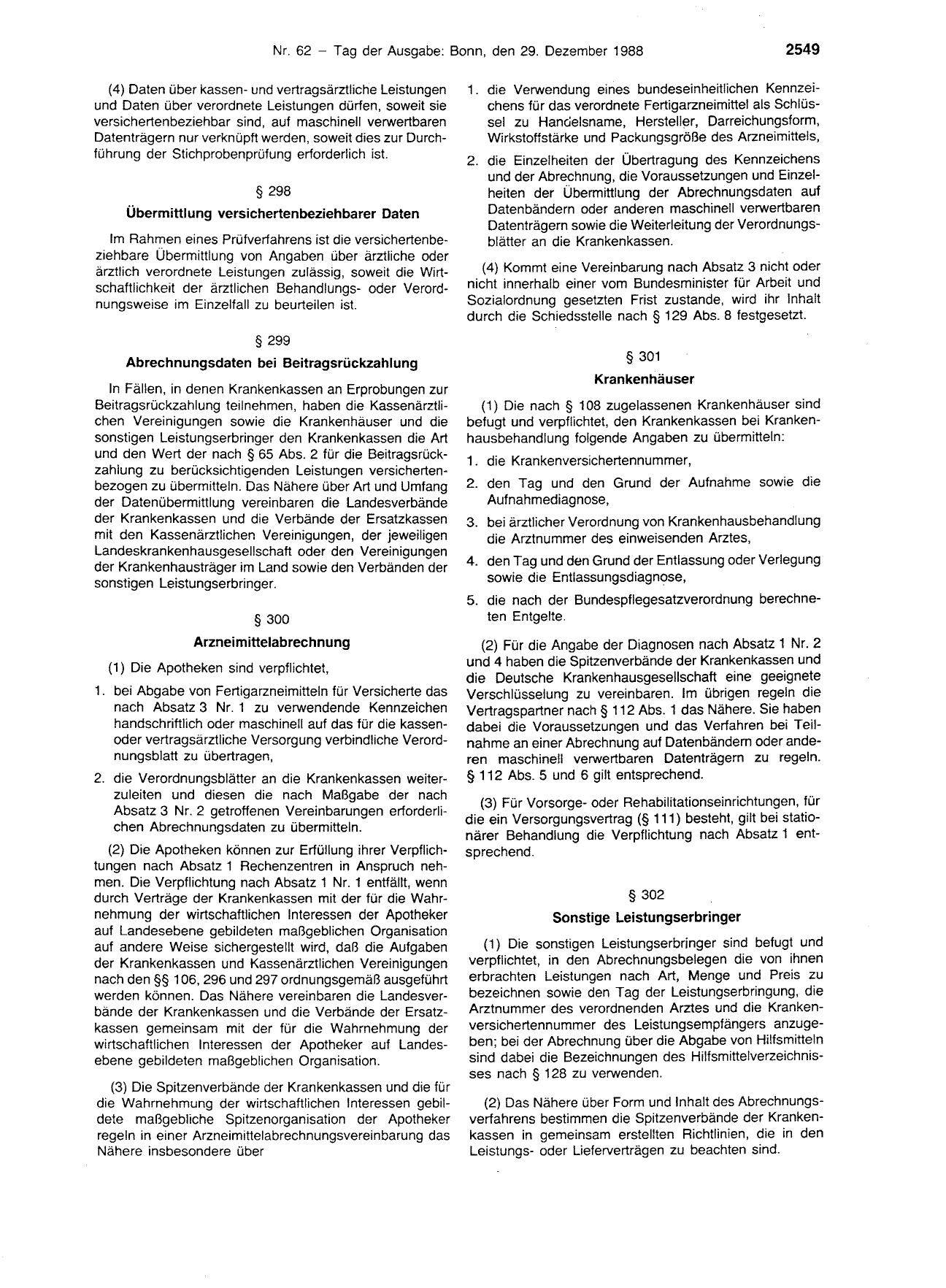 BGBl. 1988, Seite 2549 — Originalseite als Abbildung