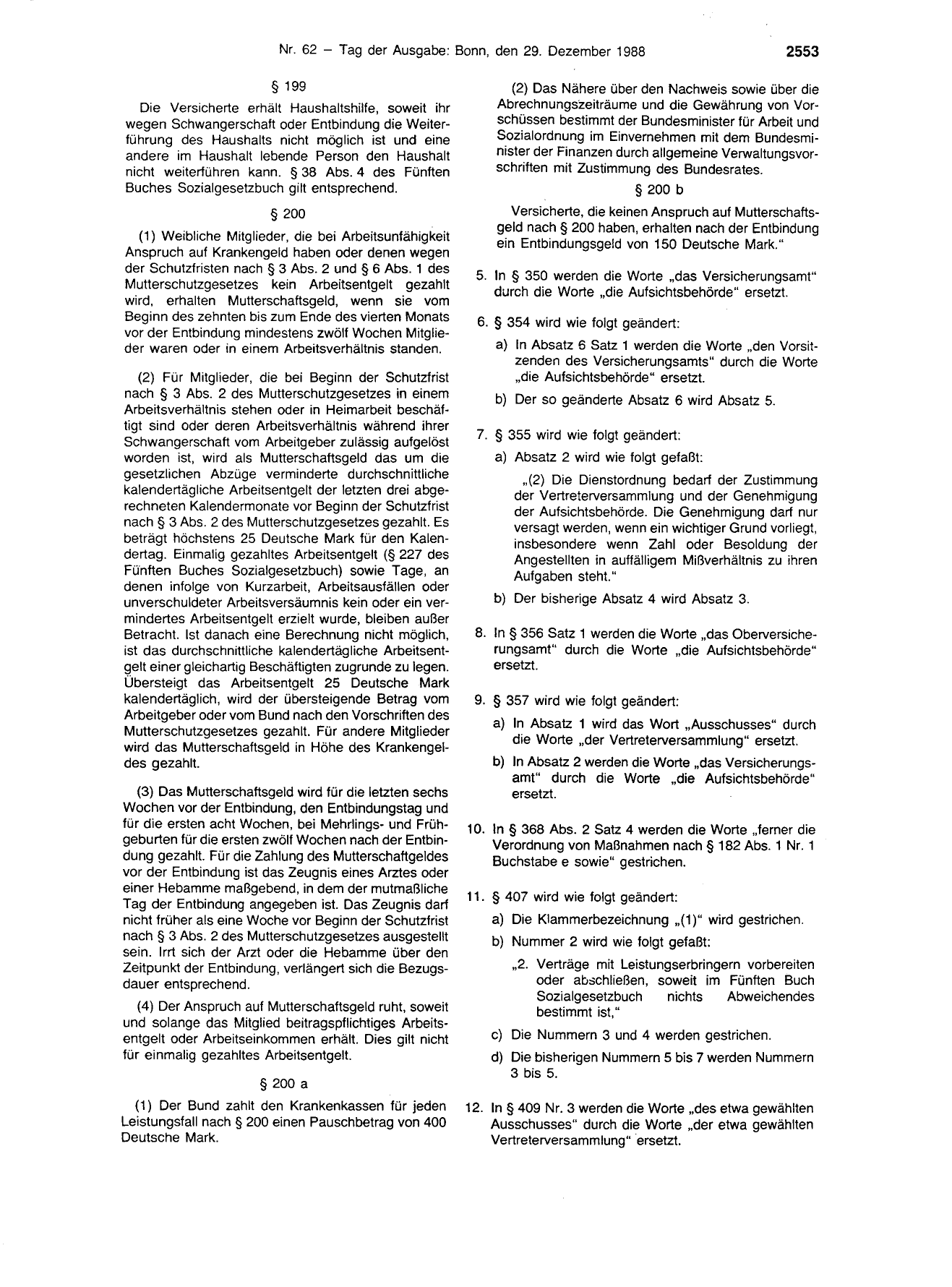 BGBl. 1988, Seite 2553 — Originalseite als Abbildung