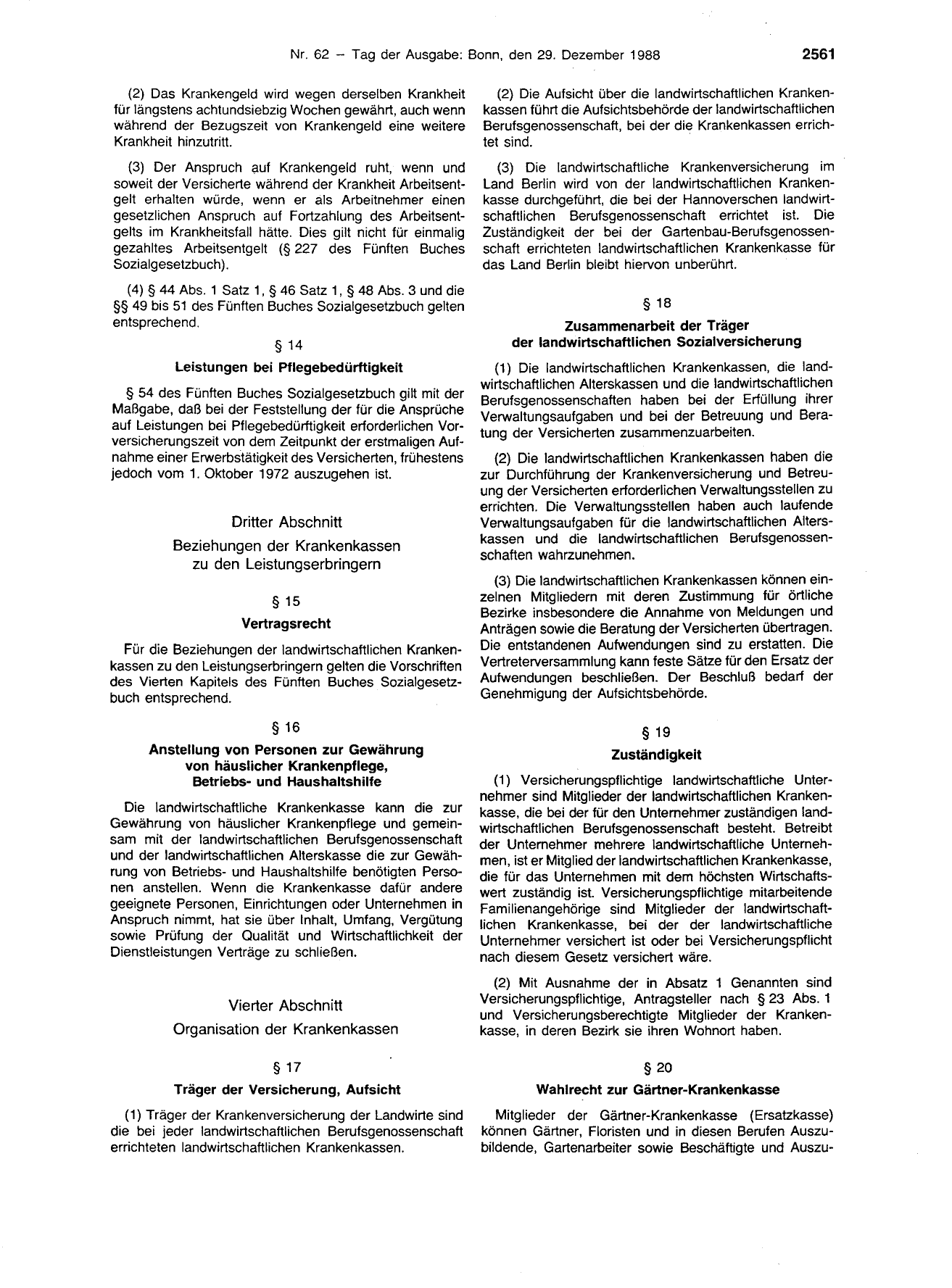 BGBl. 1988, Seite 2561 — Originalseite als Abbildung