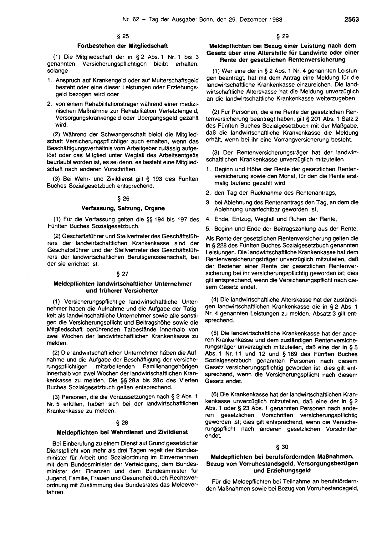 BGBl. 1988, Seite 2563 — Originalseite als Abbildung