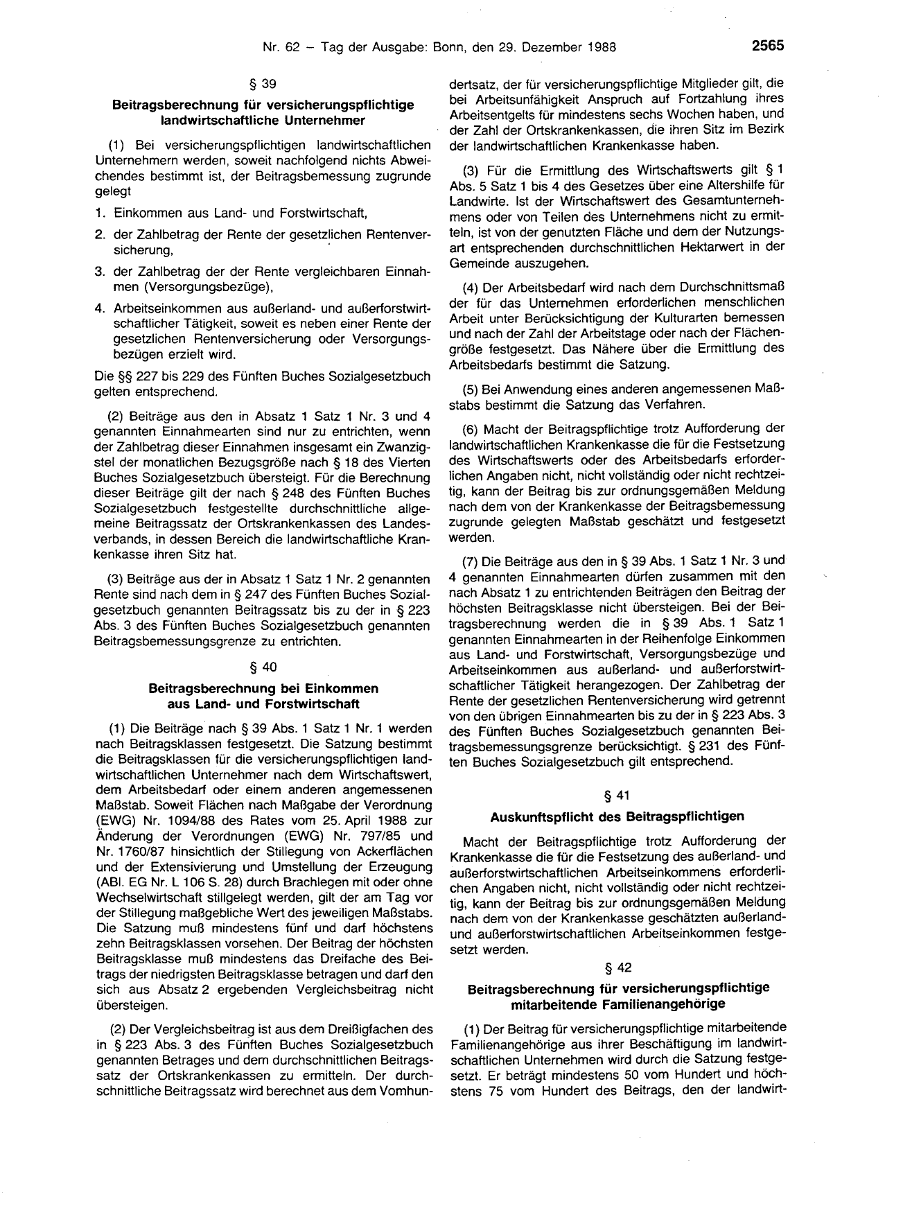 BGBl. 1988, Seite 2565 — Originalseite als Abbildung