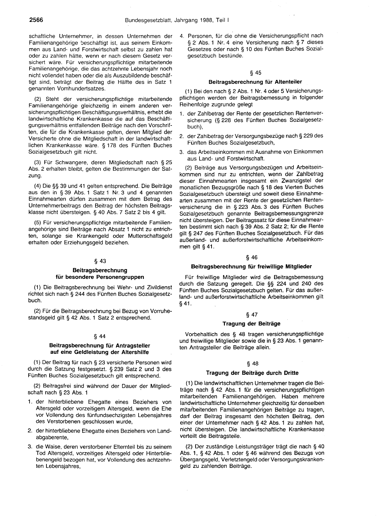 BGBl. 1988, Seite 2566 — Originalseite als Abbildung