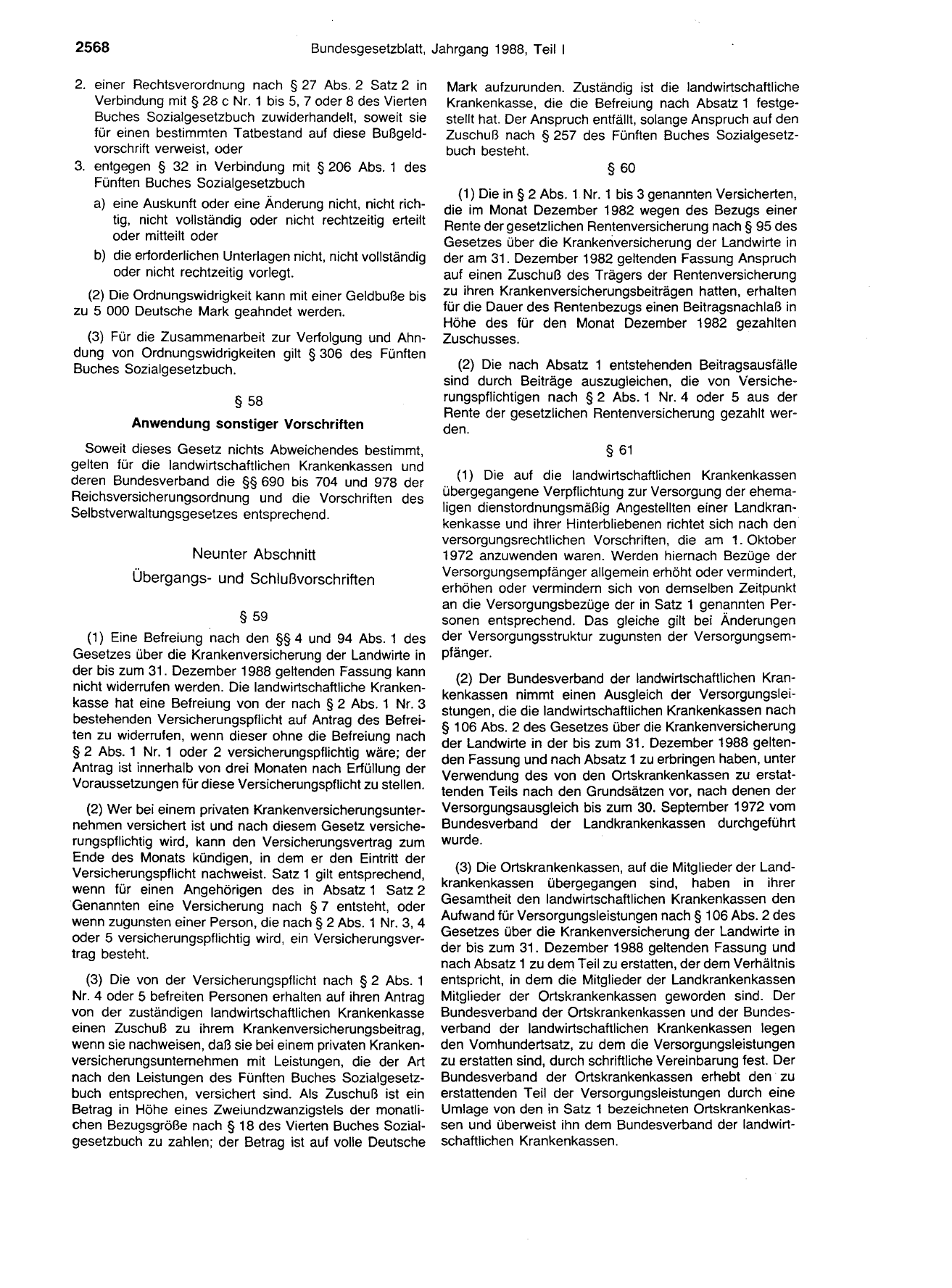 BGBl. 1988, Seite 2568 — Originalseite als Abbildung