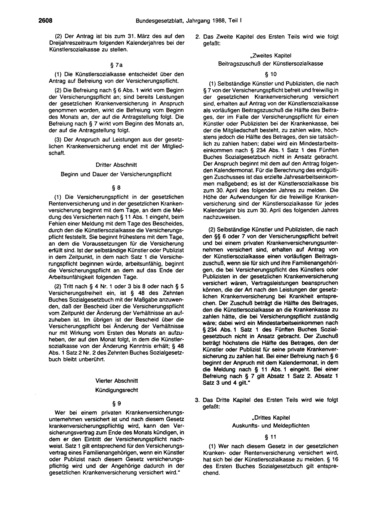 BGBl. 1988, Seite 2608 — Originalseite als Abbildung