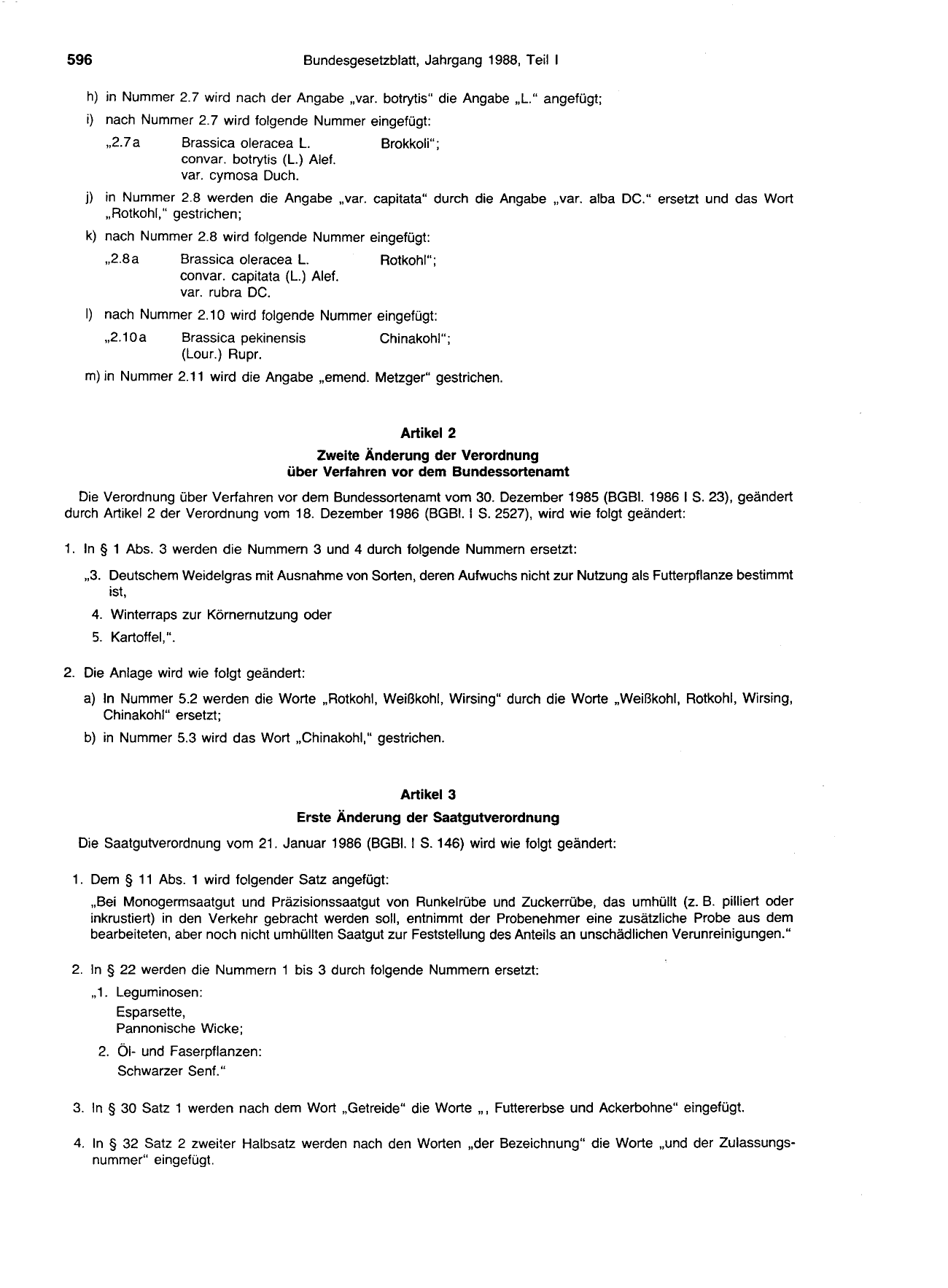 BGBl. 1988, Seite 596 — Originalseite als Abbildung