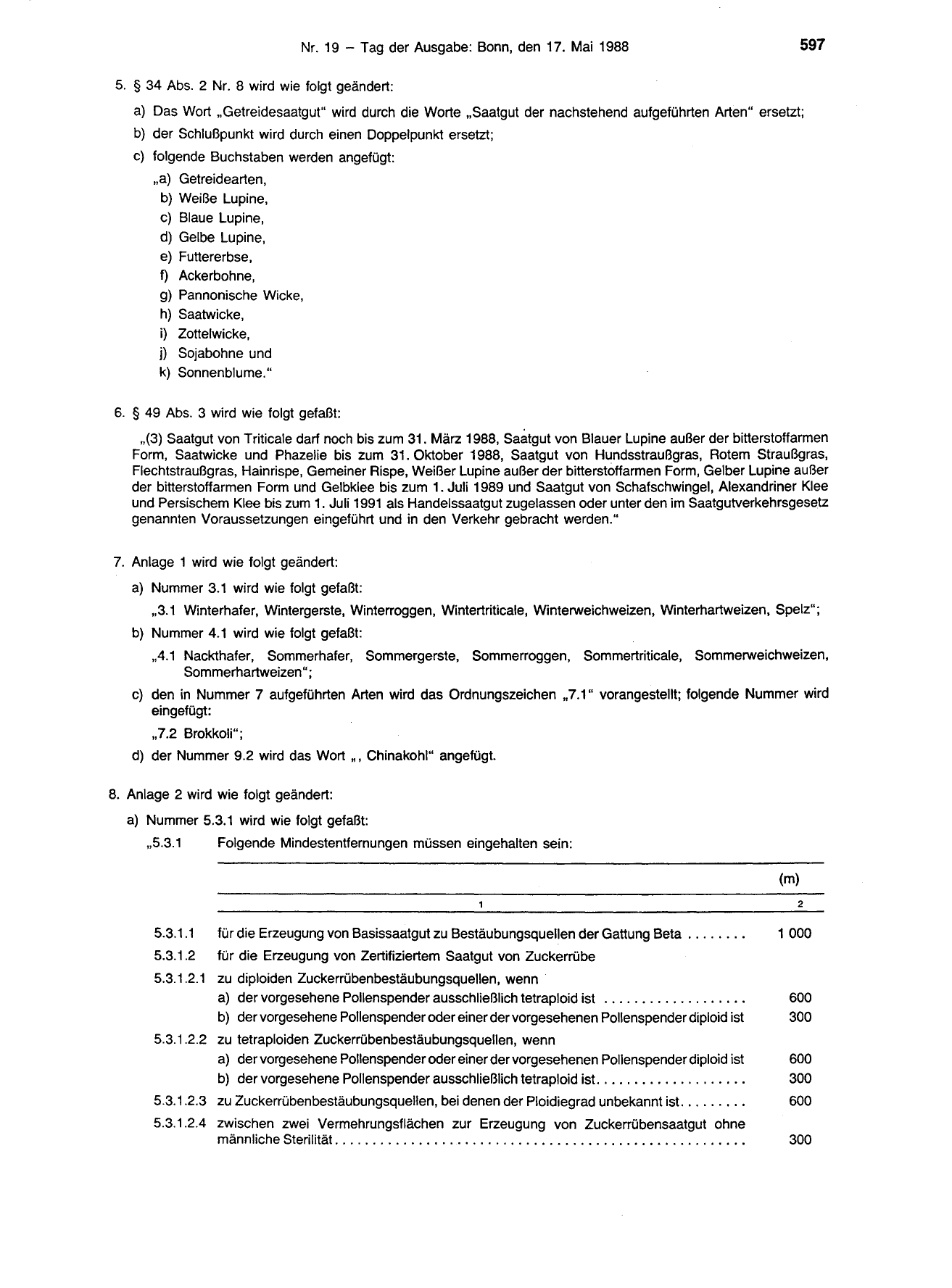 BGBl. 1988, Seite 597 — Originalseite als Abbildung
