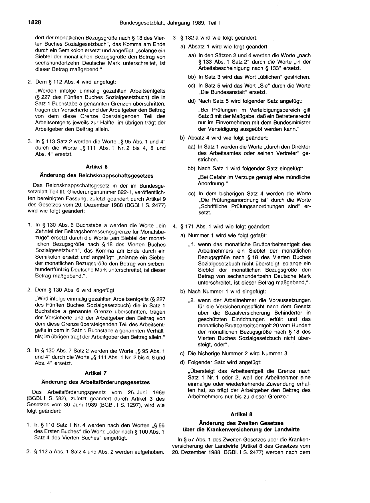 BGBl. 1989, Seite 1828 — Originalseite als Abbildung