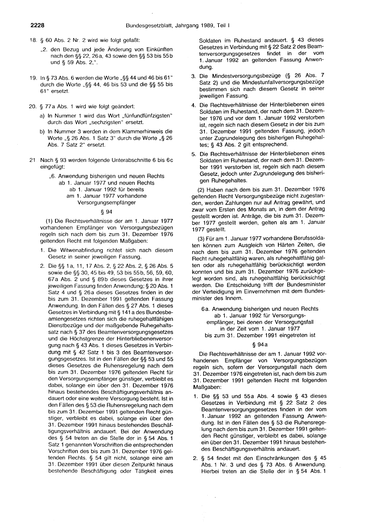BGBl. 1989, Seite 2228 — Originalseite als Abbildung