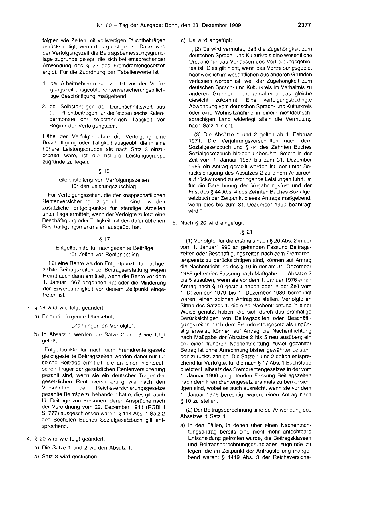 BGBl. 1989, Seite 2377 — Originalseite als Abbildung