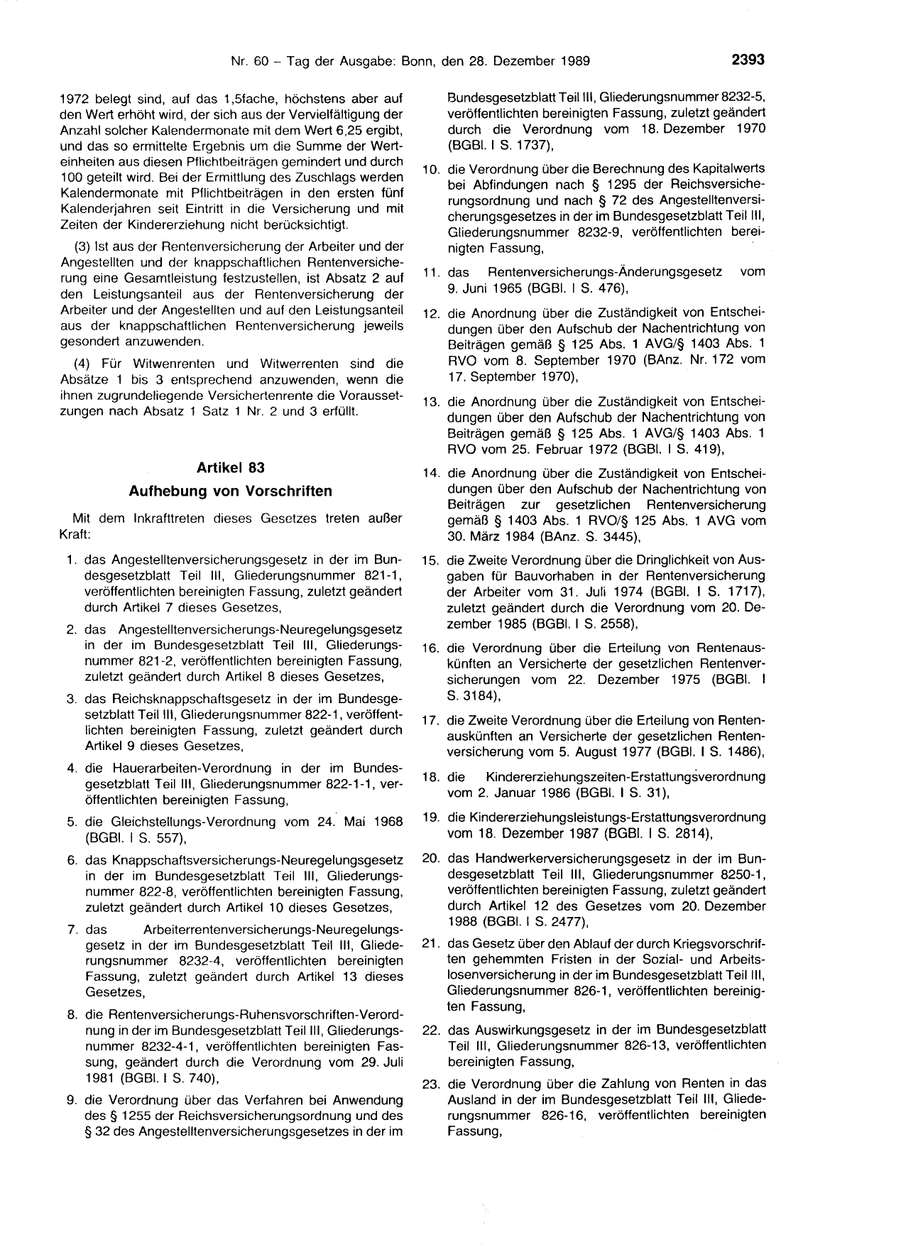 BGBl. 1989, Seite 2393 — Originalseite als Abbildung