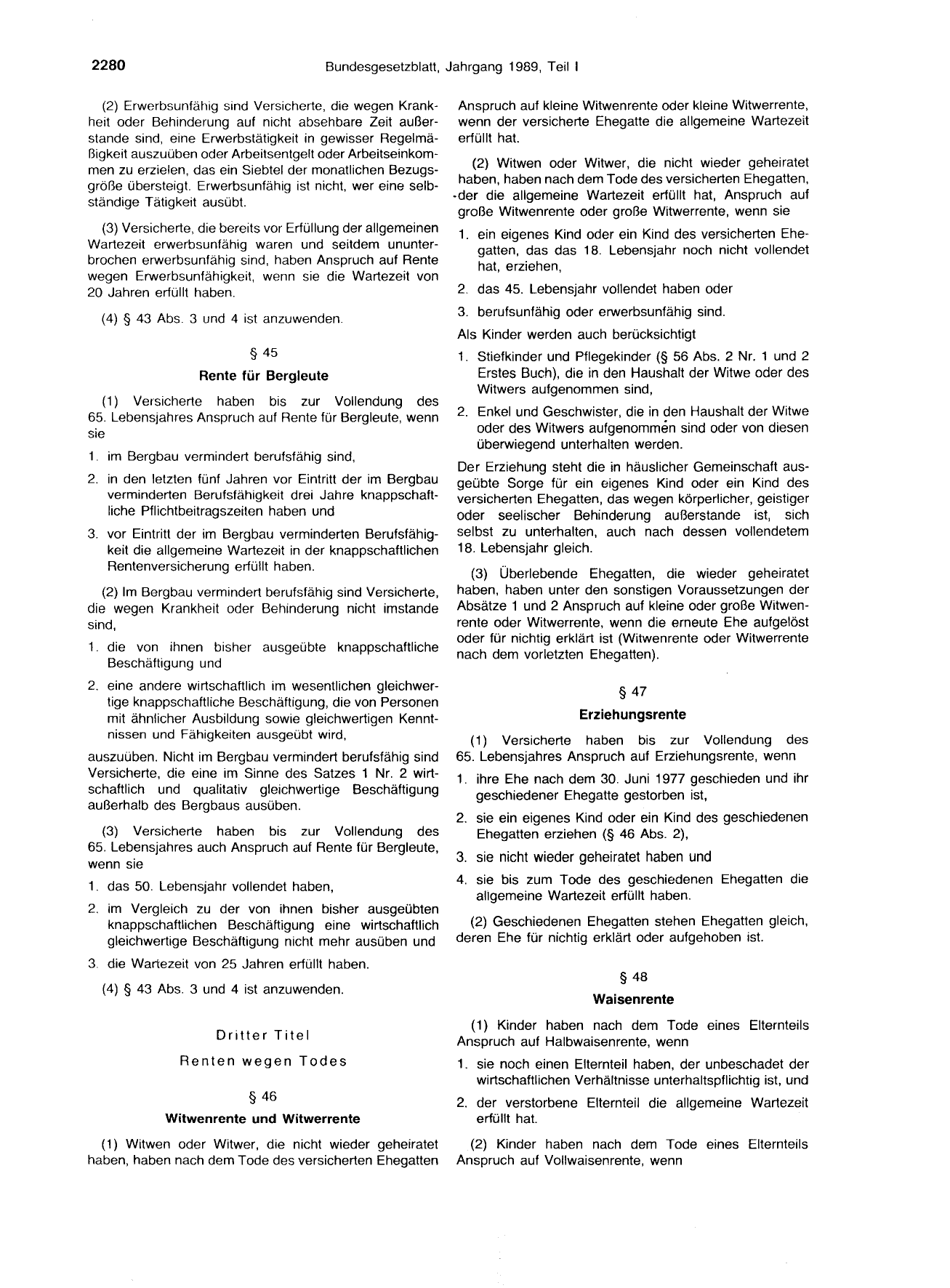 BGBl. 1989, Seite 2280 — Originalseite als Abbildung