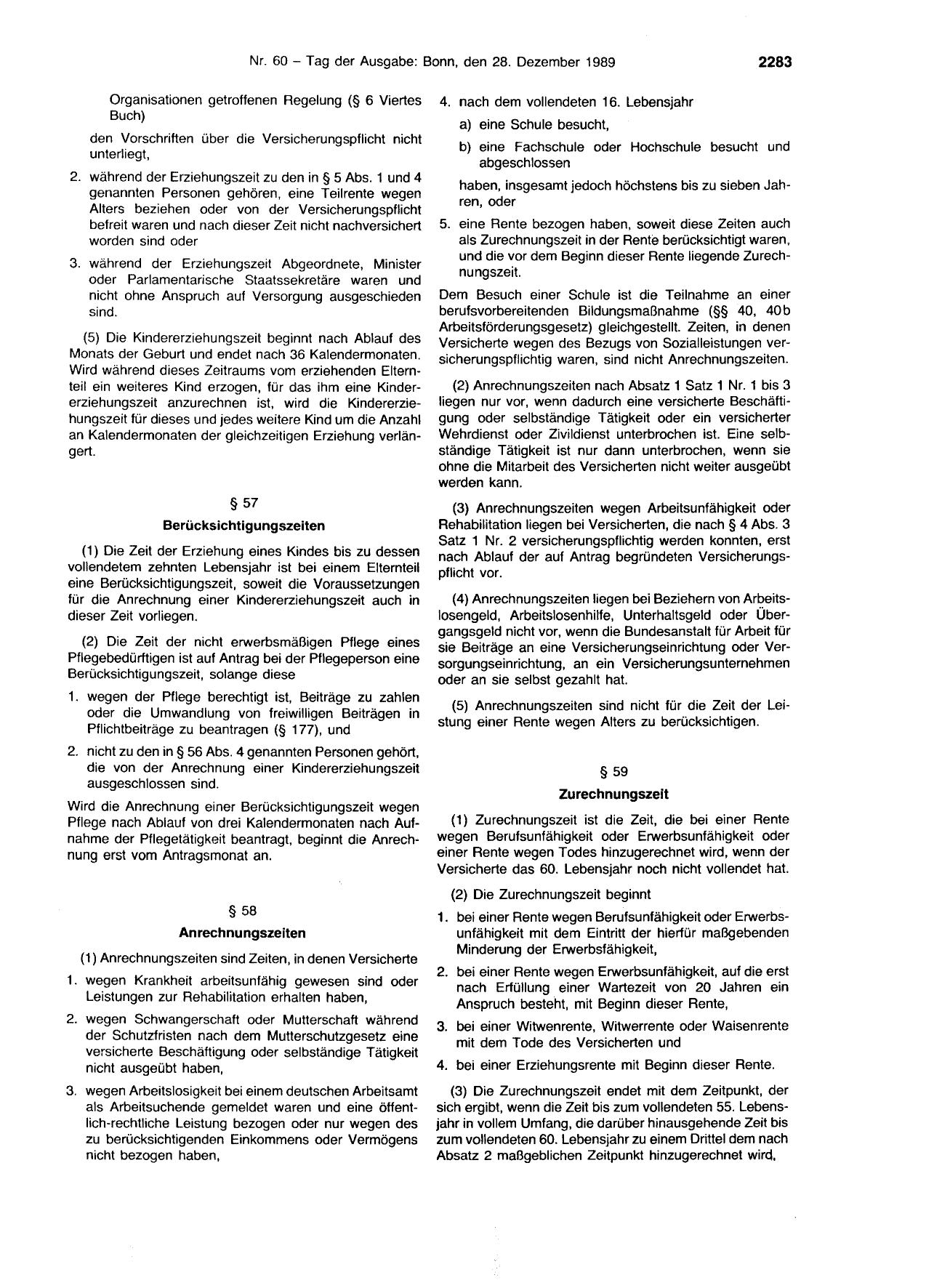 BGBl. 1989, Seite 2283 — Originalseite als Abbildung